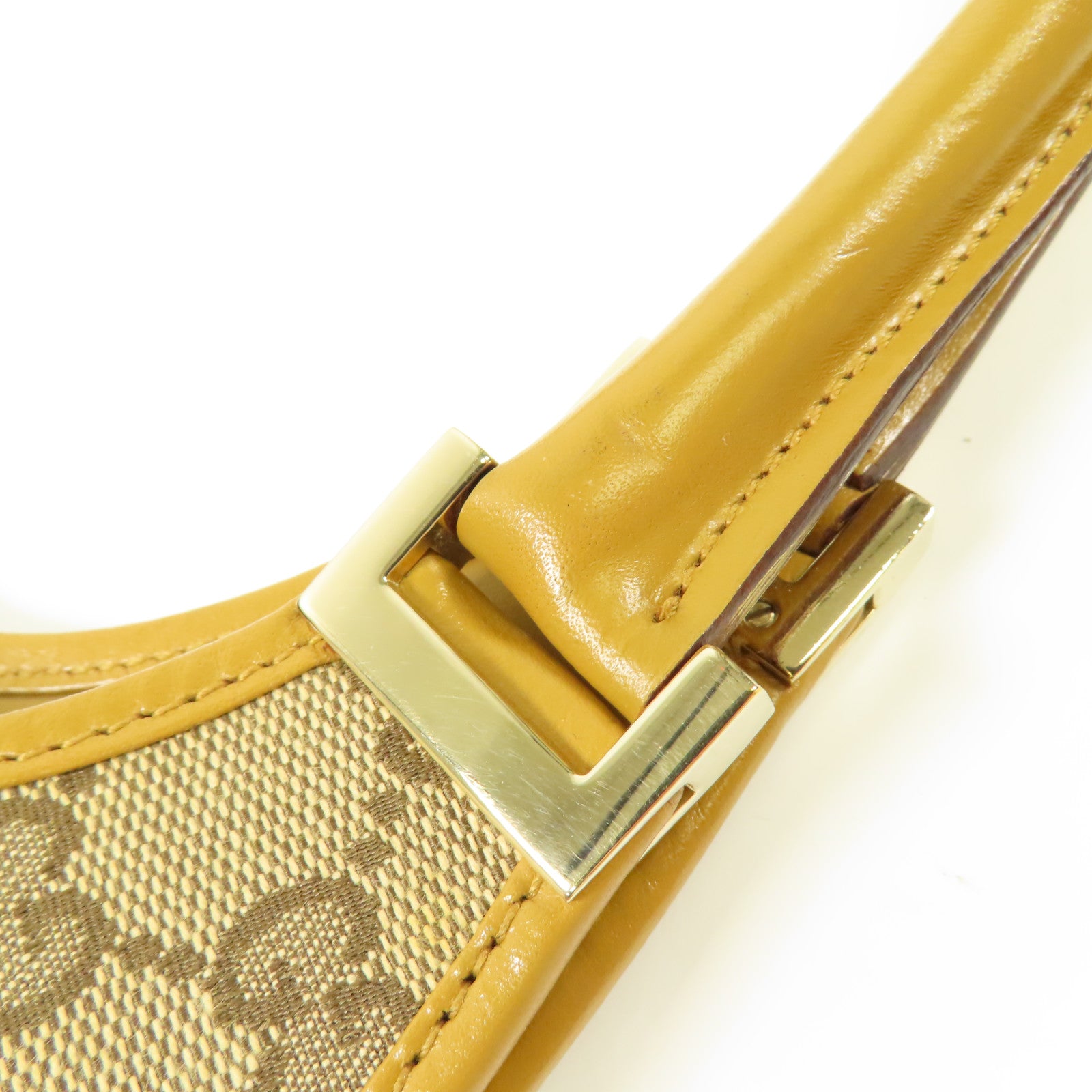 GUCCI 帆布/皮革Shoulder Bag金扣肩背袋