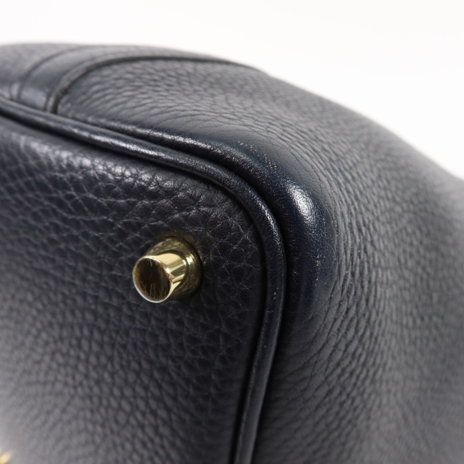 HERMES Clemence/Swift皮革Picotin PM手挽袋Bleu Indigo/Orange