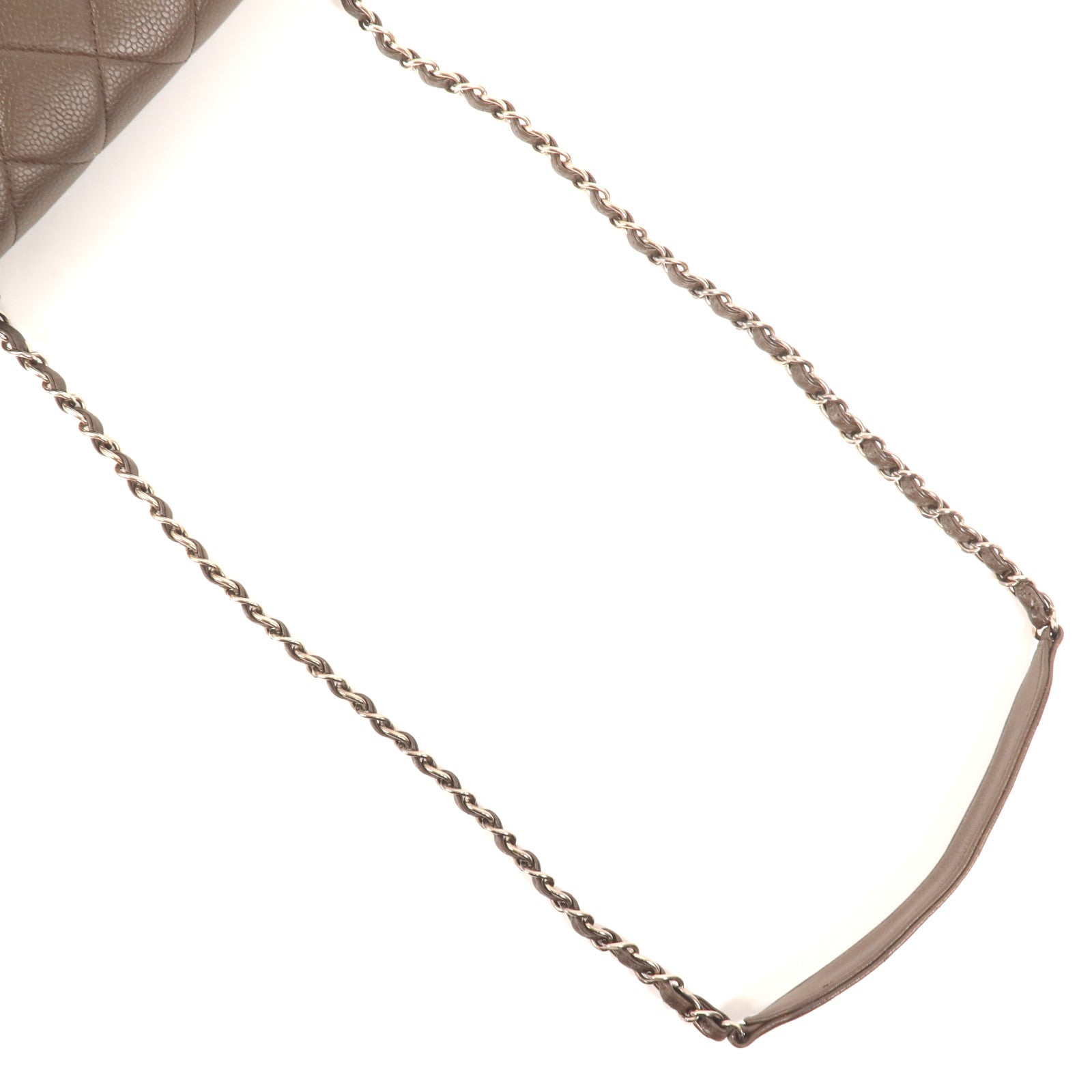 CHANEL 牛皮皮革Classic Flap銀扣鏈帶肩背袋