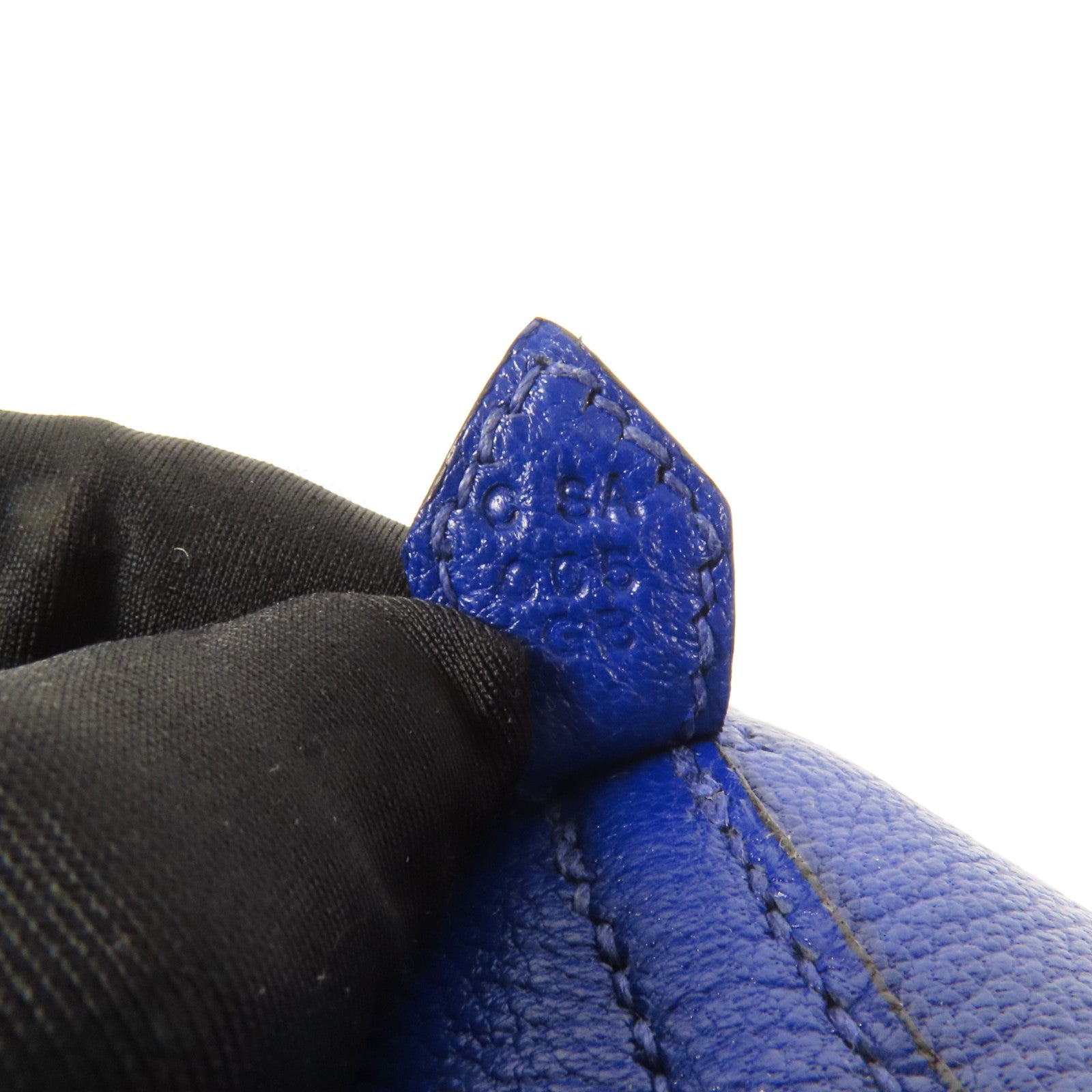 HERMES Chevre皮革Mini Bolide金扣手挽肩背兩用袋Bleu Electrique