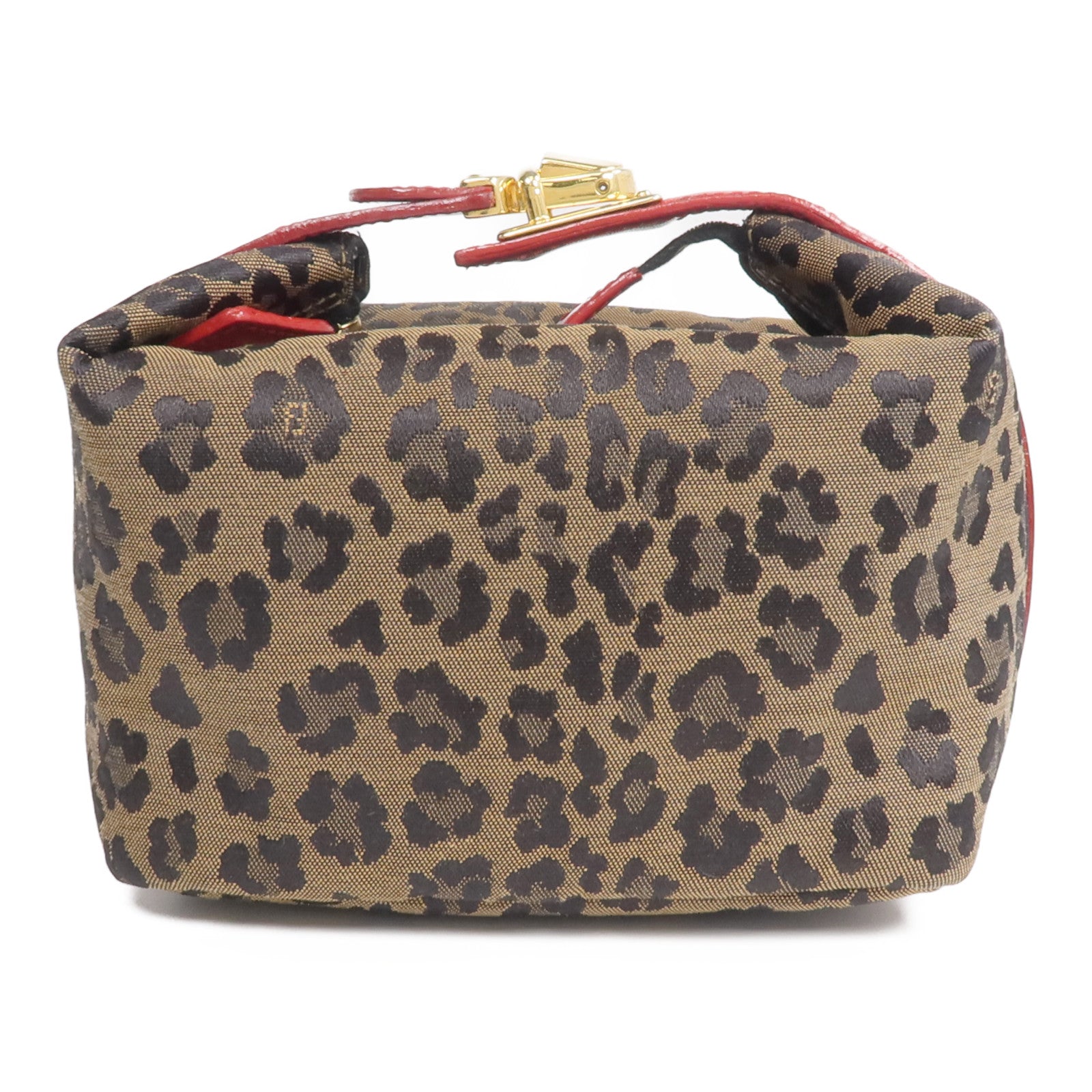 FENDI 帆布/皮革Cosmetic Pouch金扣化妝袋