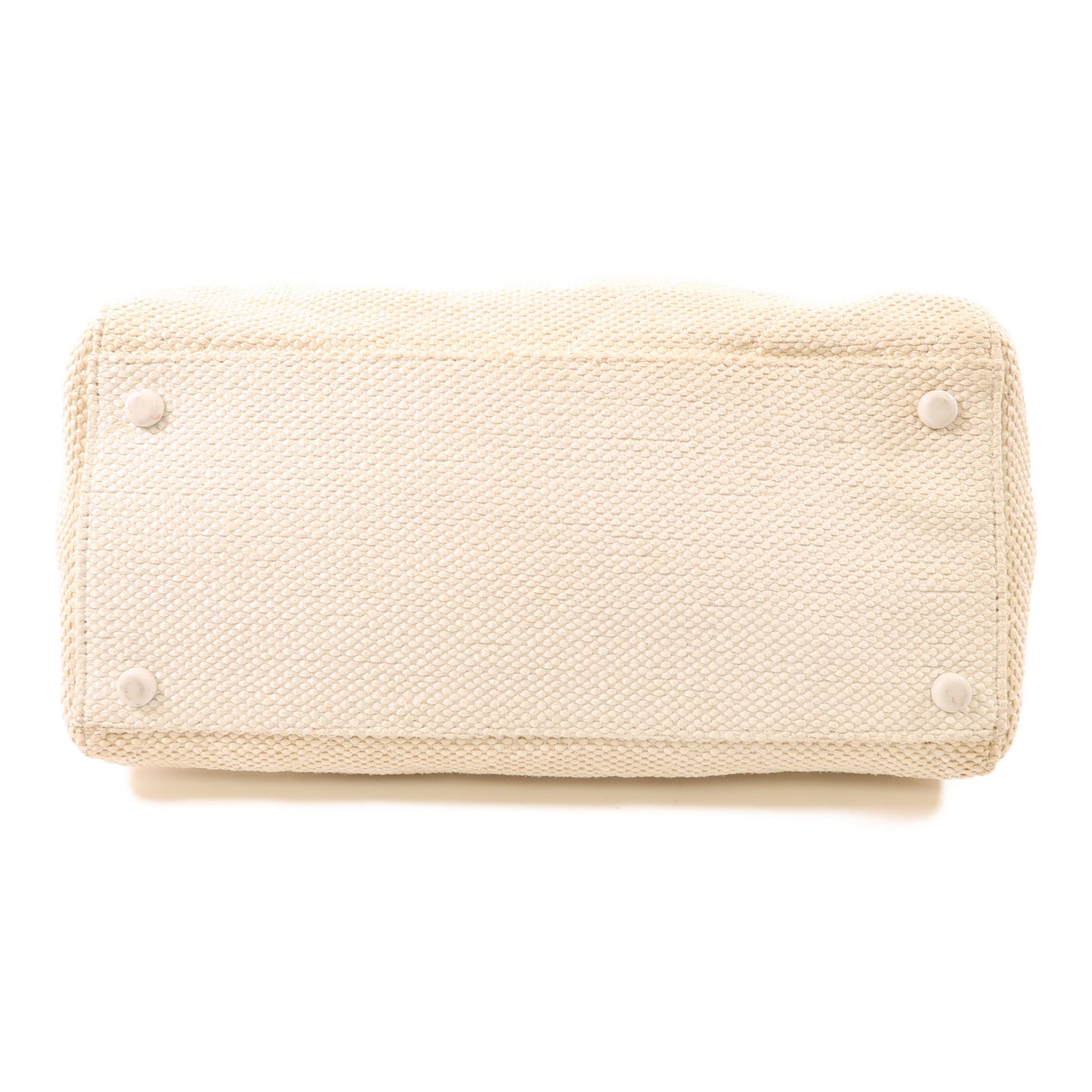CHANEL CC Shoulder Bag Raffia White