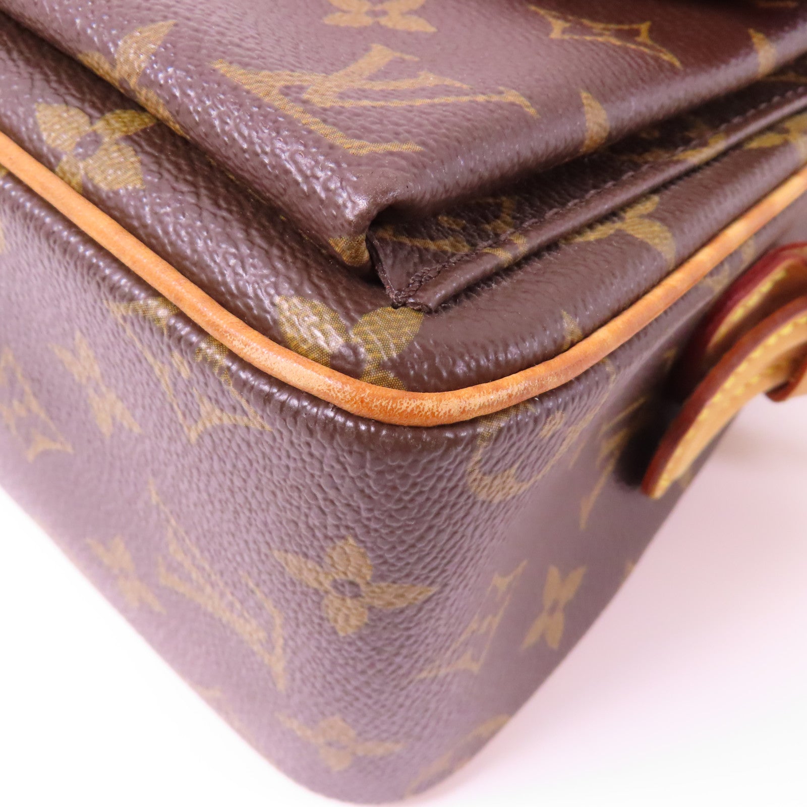 LOUIS VUITTON Monogram Viva Cite MM金扣肩背袋啡色