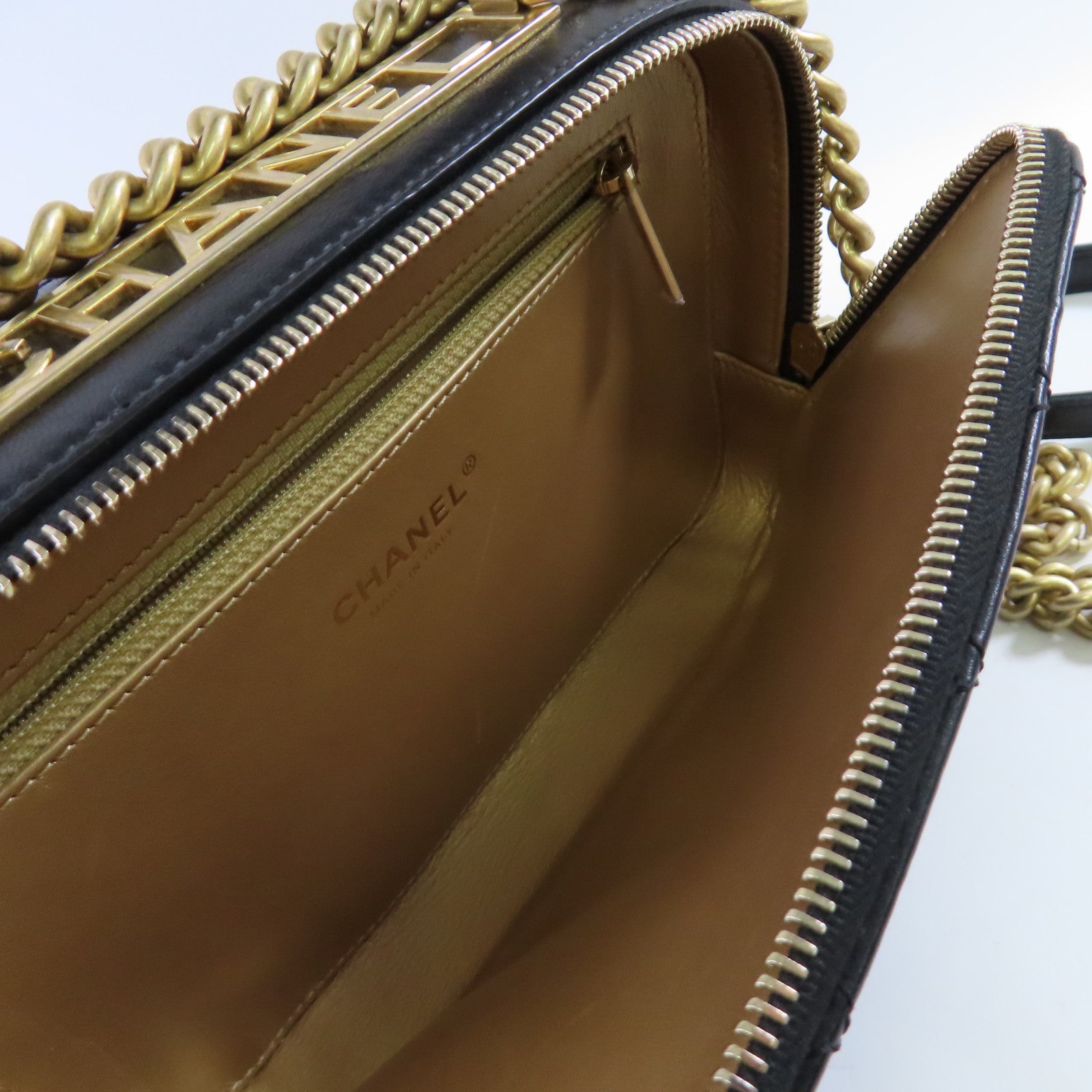 CHANEL 羊皮皮革2Way Chain Shoulder Bag金扣鏈帶手挽肩背兩用袋