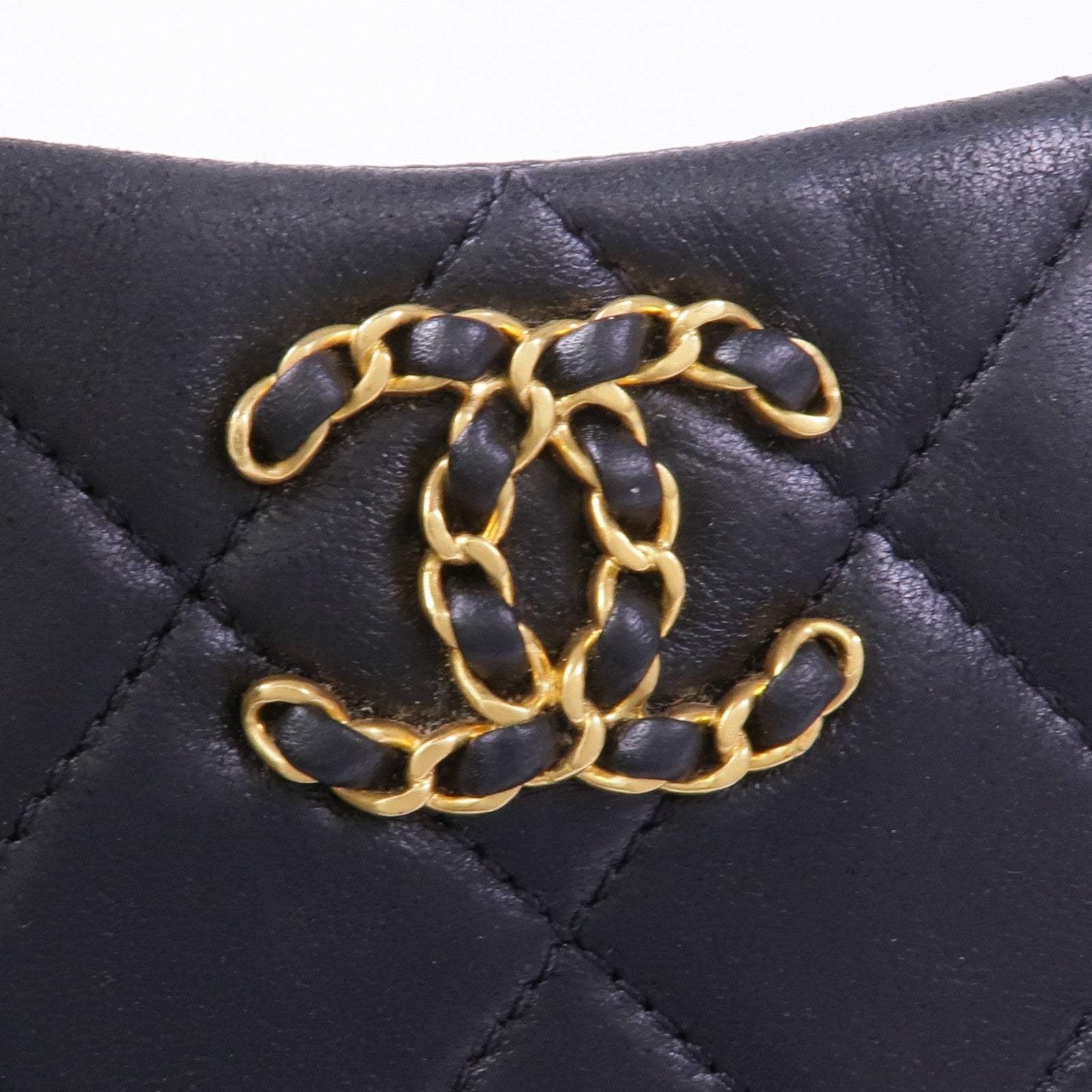 CHANEL 牛皮皮革Hobo Bag金扣鏈帶肩背袋