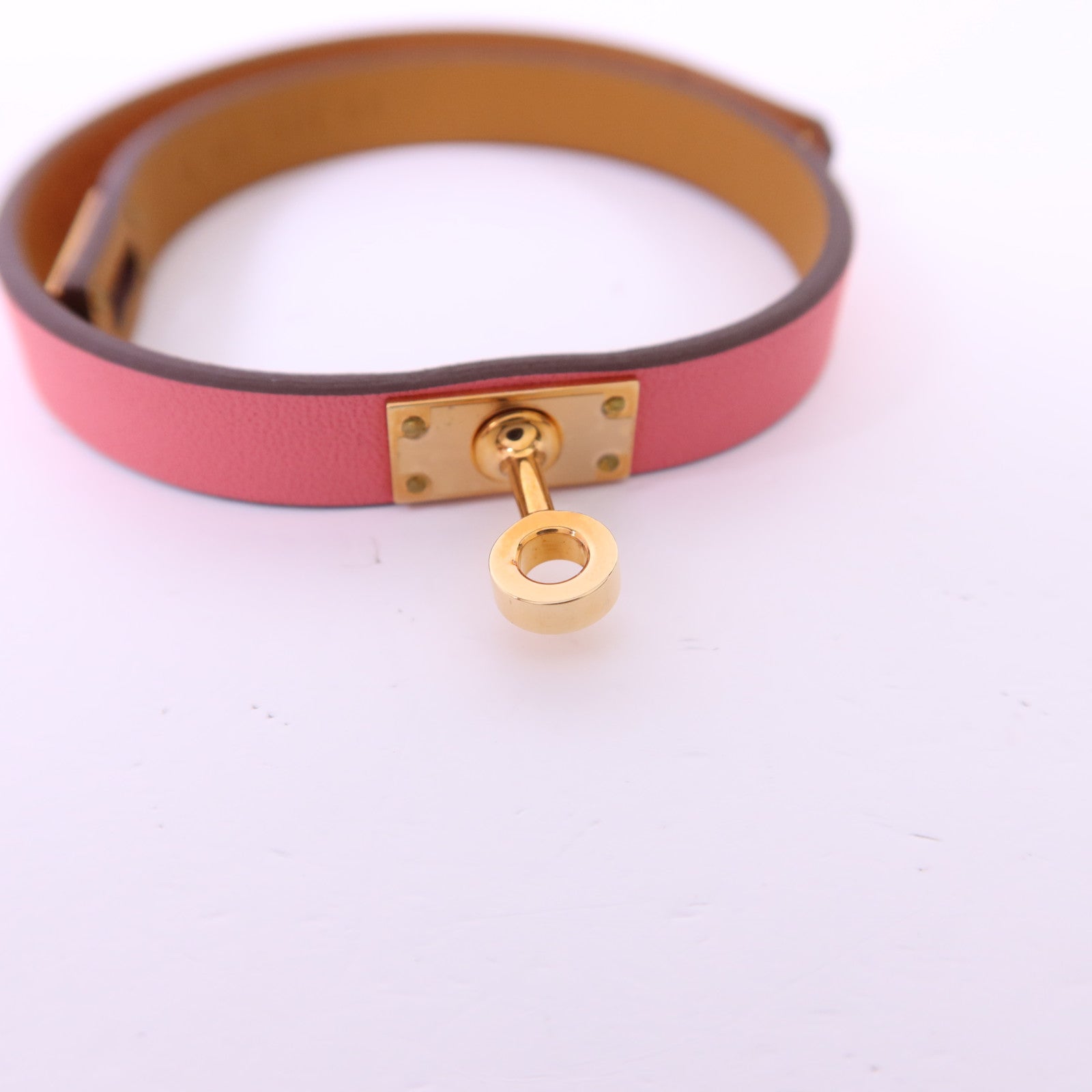 HERMES 【激減優惠】Swift皮革Mini Kelly Double Tour Bracelet金扣手鐲