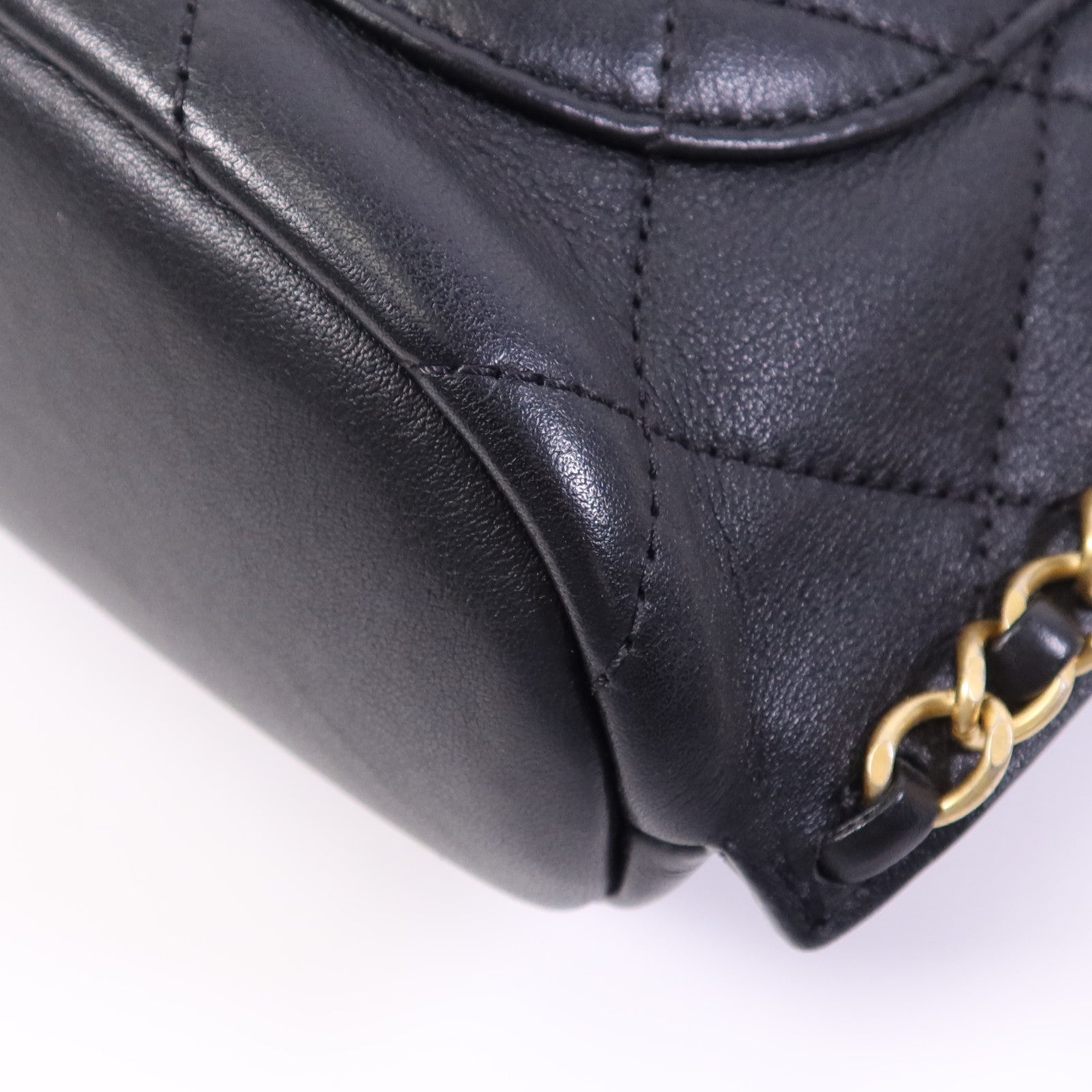 CHANEL 牛皮皮革Chain Shoulder Bag金扣鏈帶肩背袋