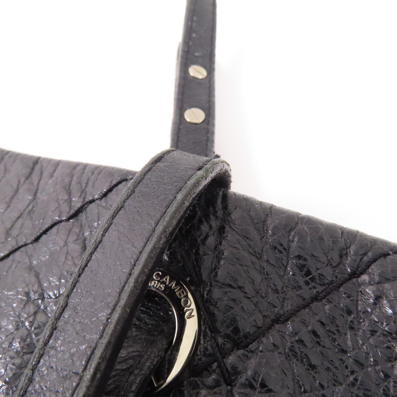 CHANEL 牛皮皮革Shoulder Bag銀扣肩背袋