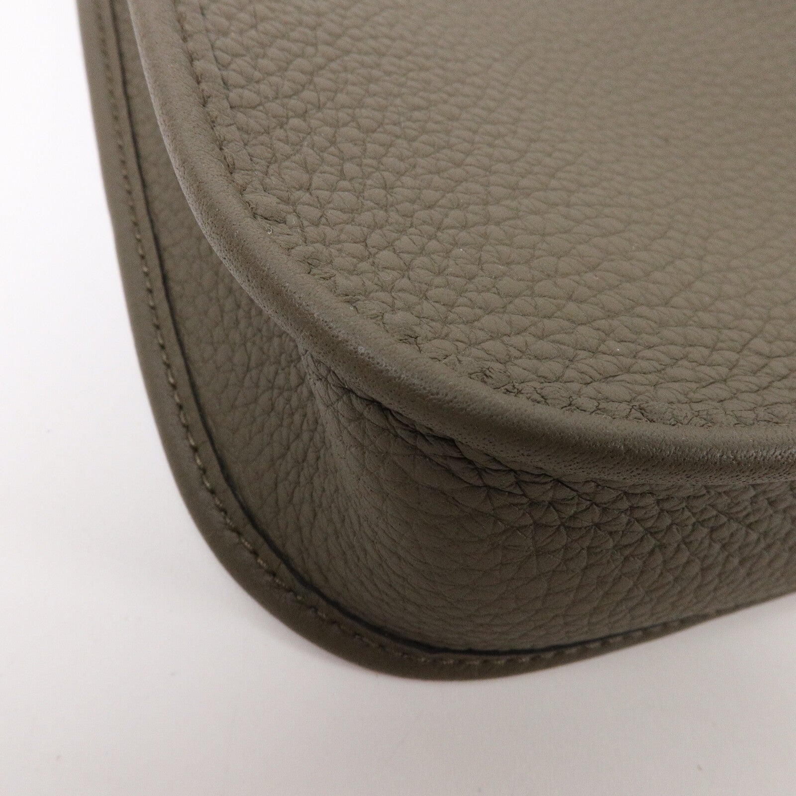 HERMES Clemence皮革Mini Evelyne肩背袋Vert Laden