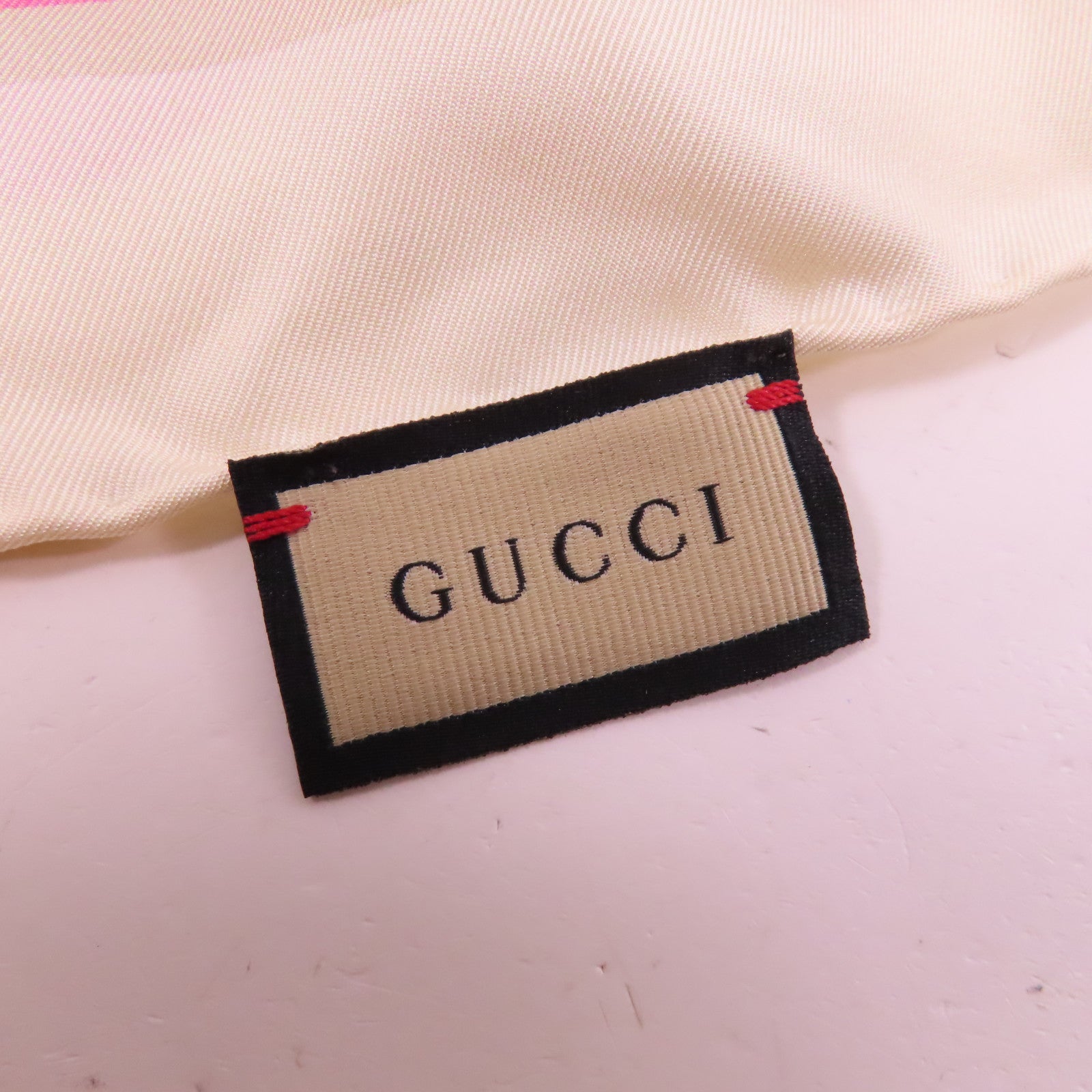 GUCCI 絲質Guccissimo Scarf 90x90圍巾米色