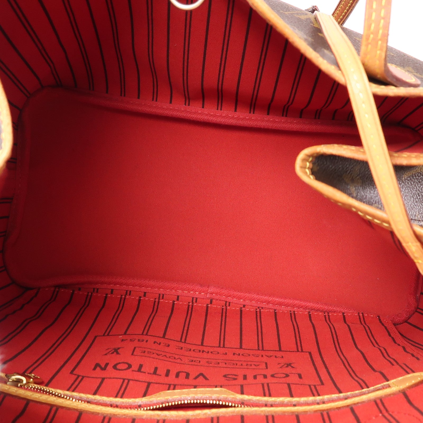 LOUIS VUITTON Monogram Neverfull MM金扣手挽袋
