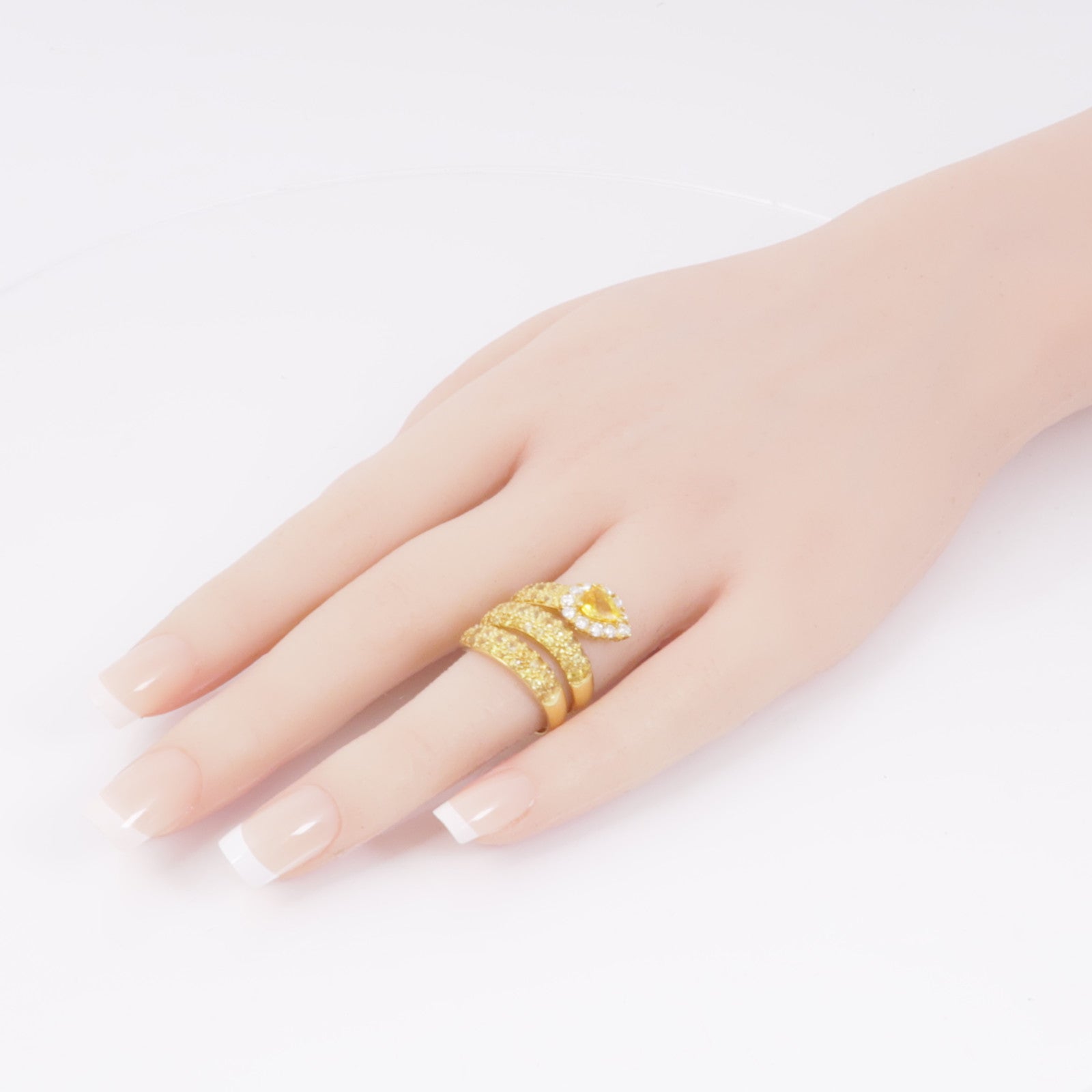 JEWELRY 18K黃金Yellow Sapphire/Diamond Ring黃色藍寶石/鑽石戒指US#6