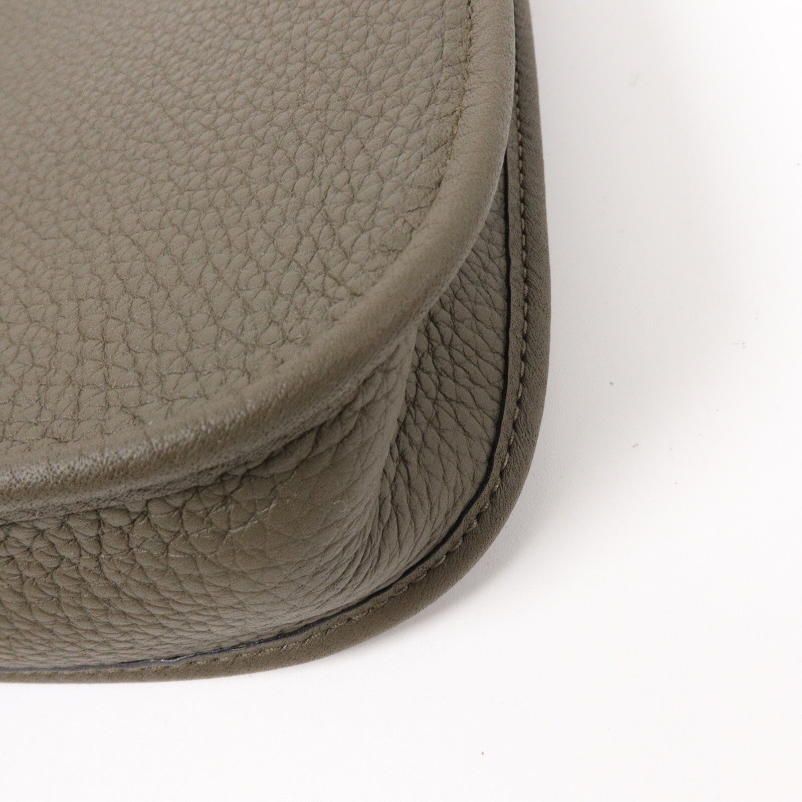 HERMES Clemence皮革Mini Evelyne肩背袋Vert Laden