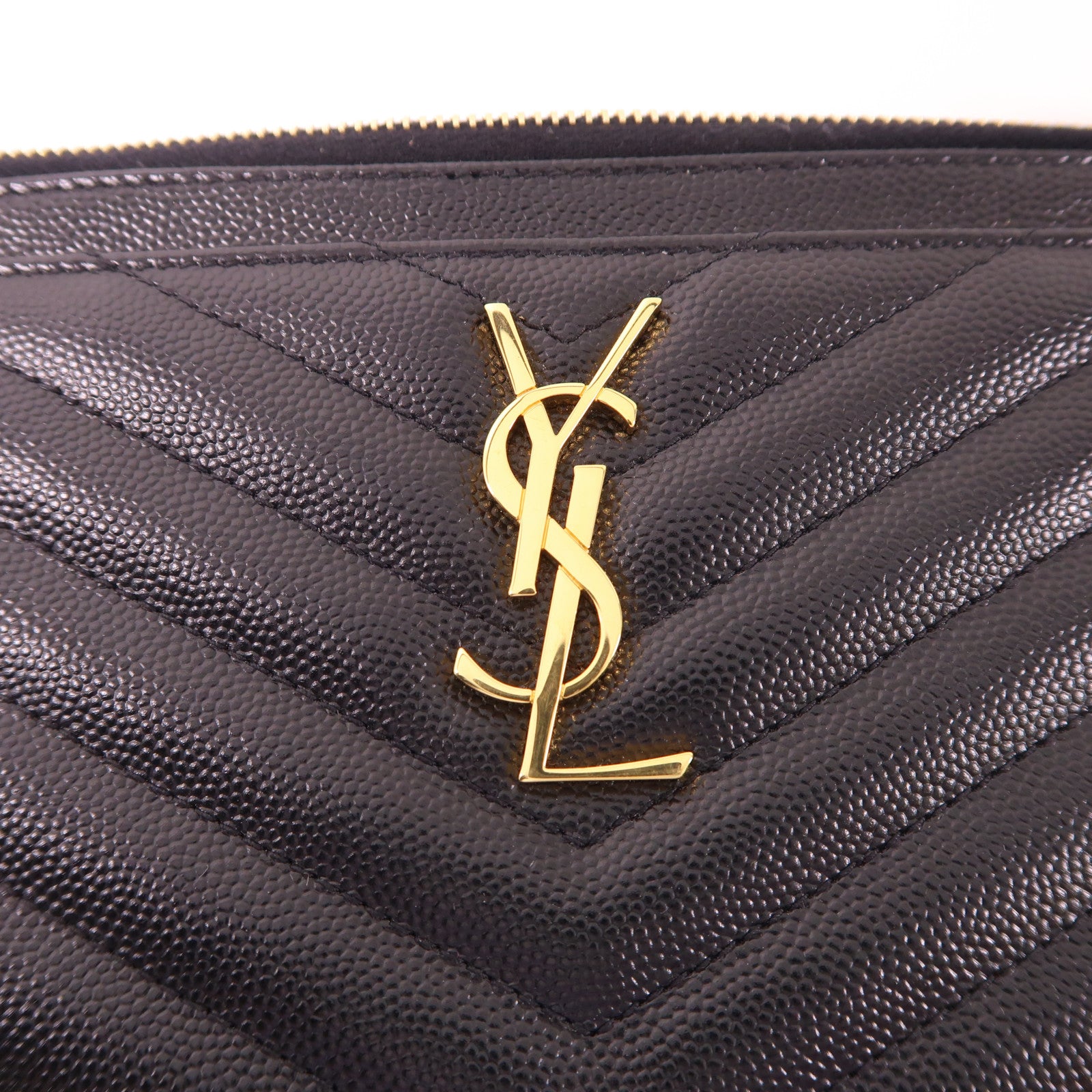 SAINT LAURENT 牛皮皮革Pouch金扣小袋