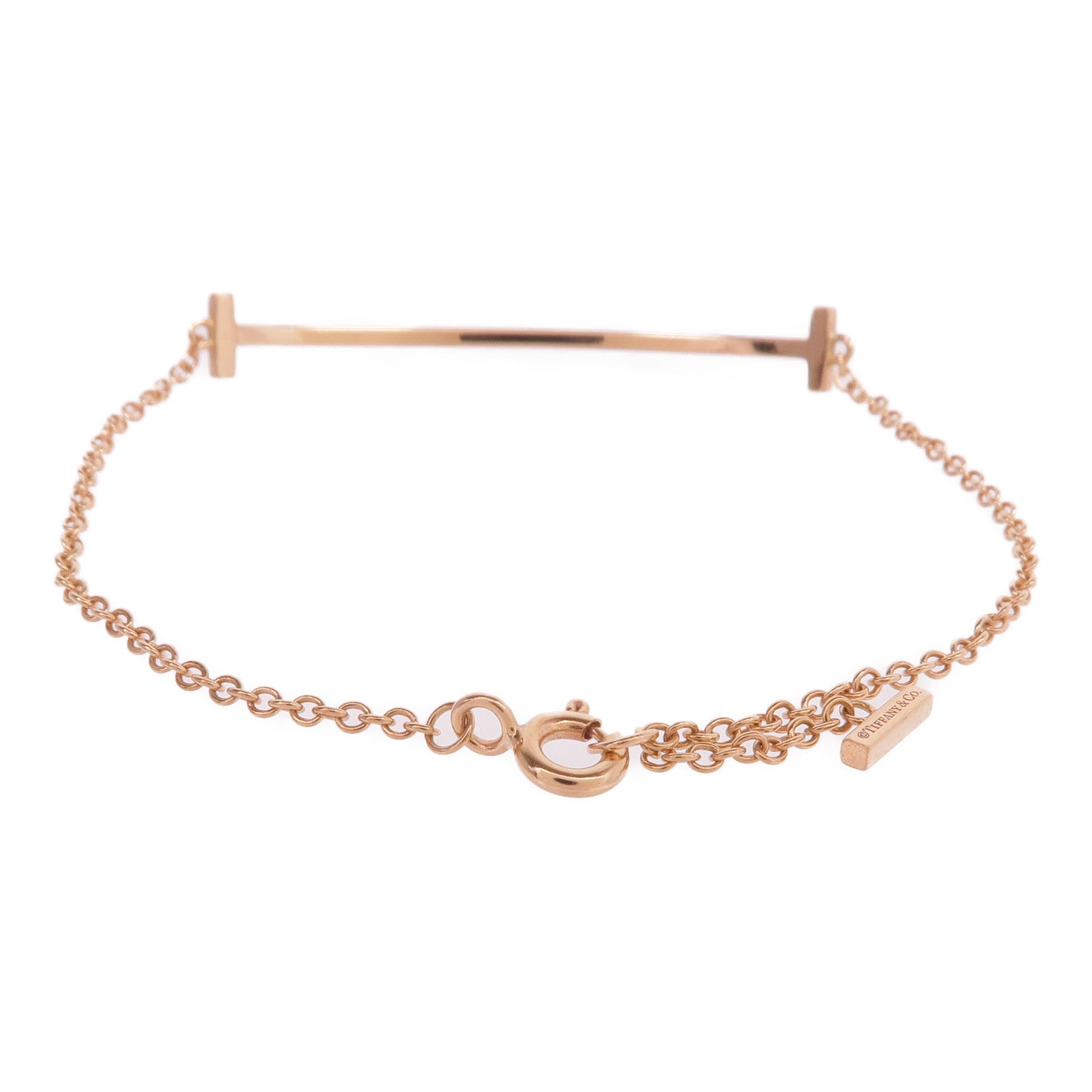 TIFFANY＆CO 18K玫瑰金T Smile Bracelet手鏈