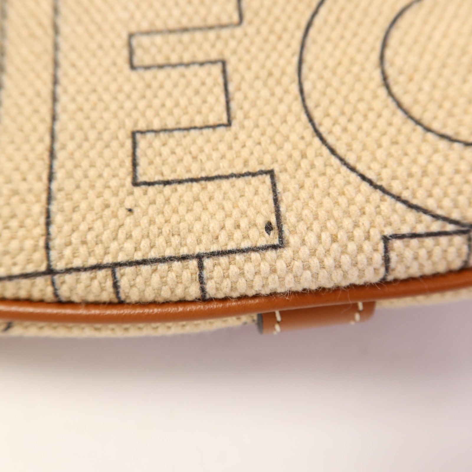 CELINE 帆布/皮革Ava Triomphe金扣肩背袋