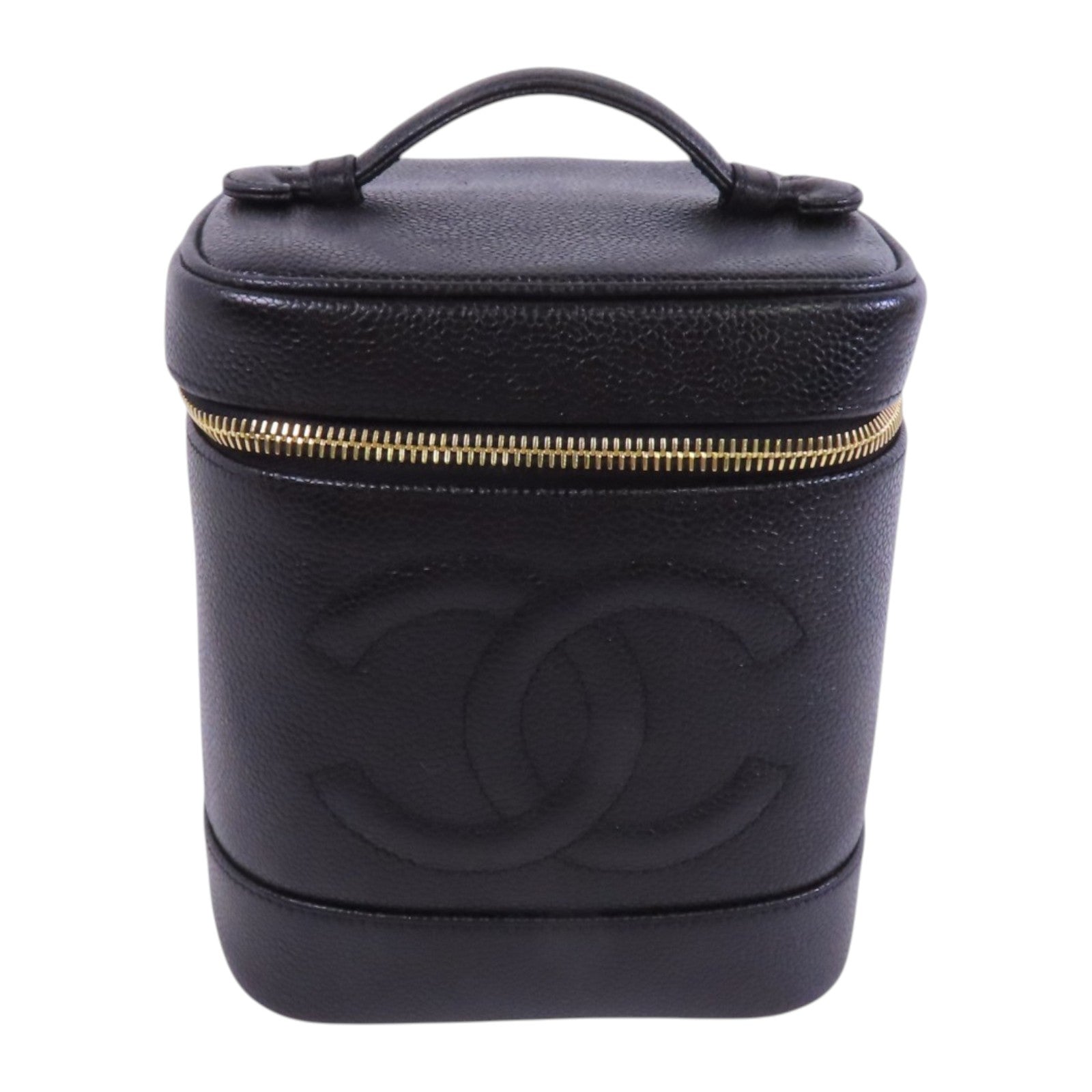 CHANEL 【激減優惠】牛皮皮革Vintage Vanity金扣手挽袋