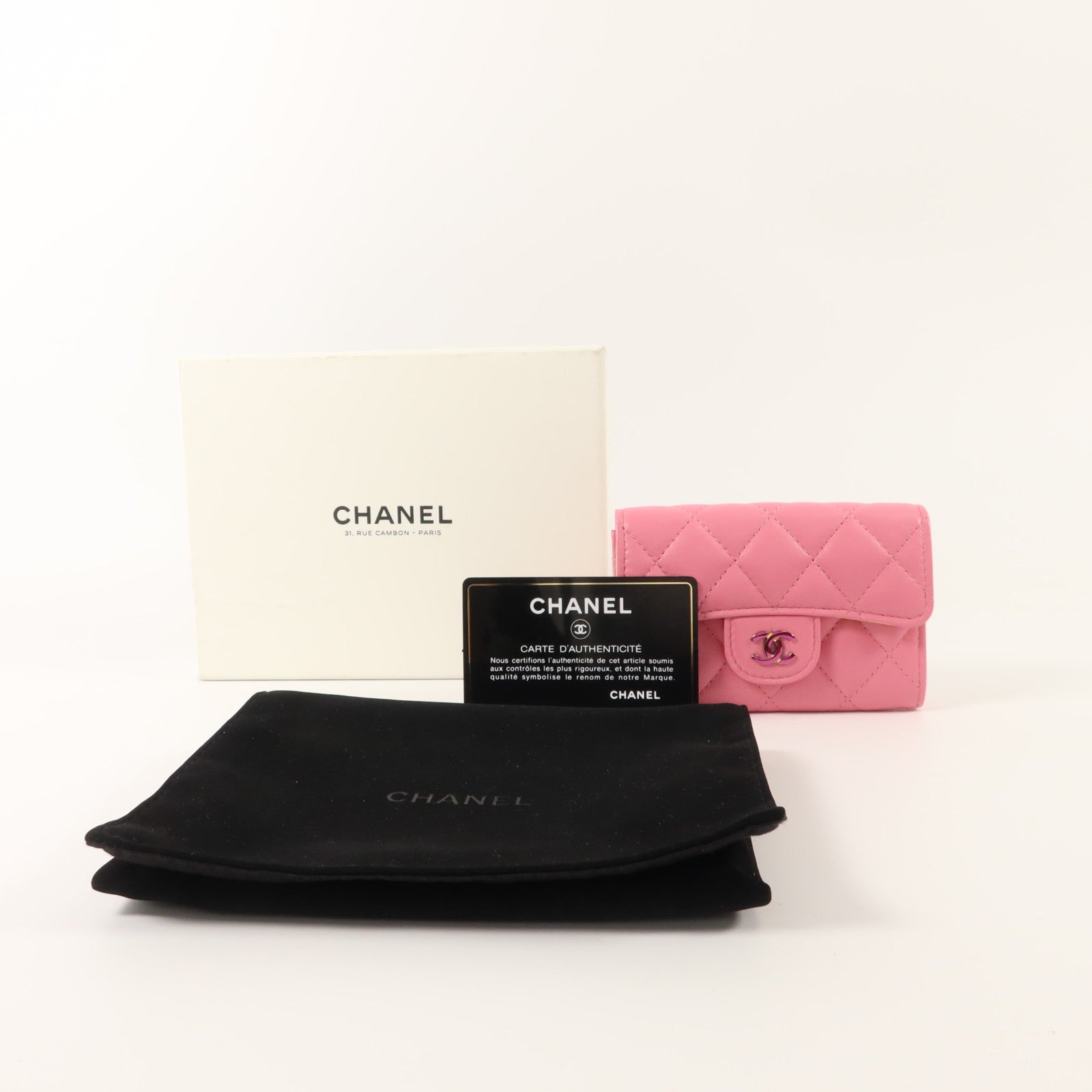 CHANEL 羊皮皮革Card Case金扣卡片套