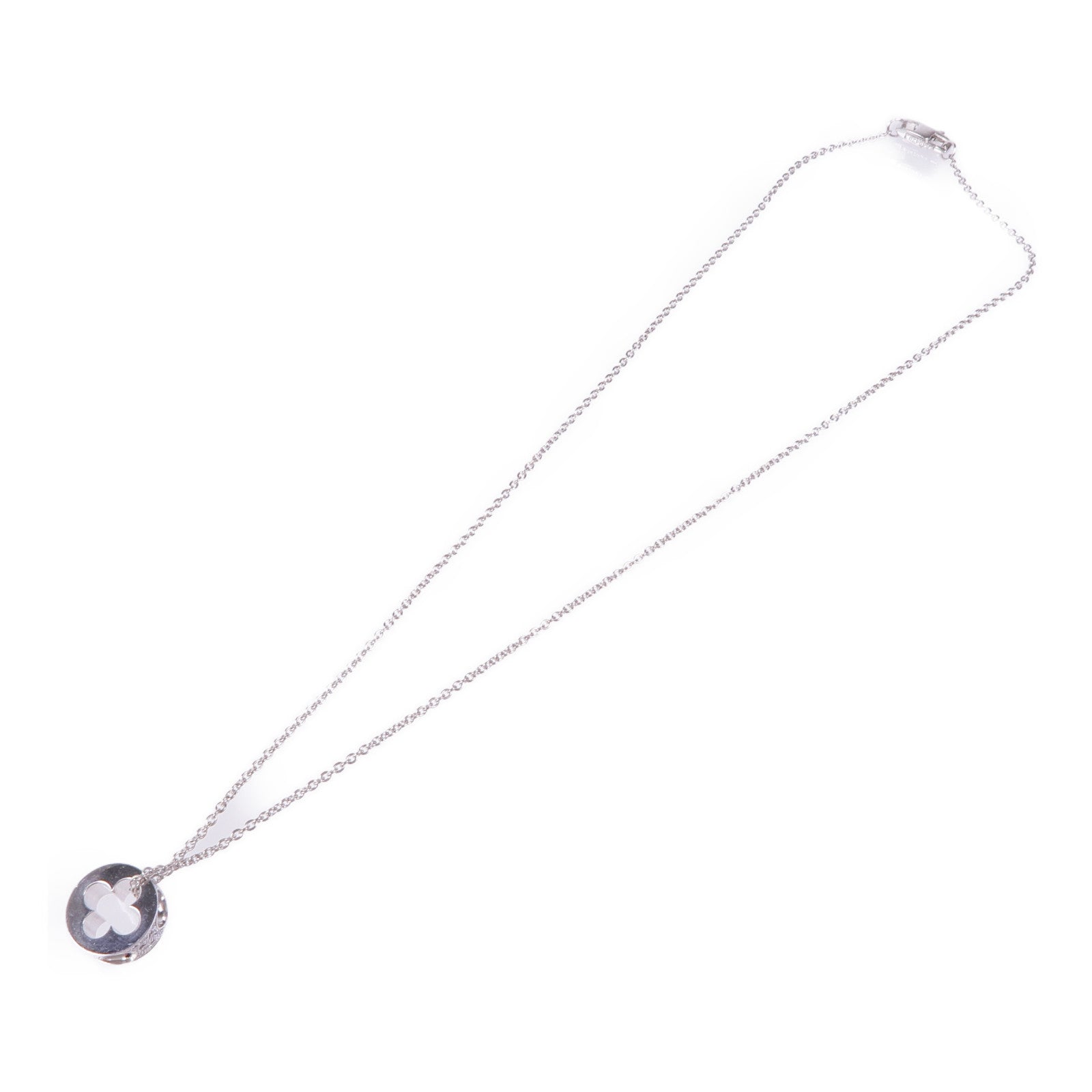 LOUIS VUITTON 18K白金Empreinte Pendant鑽石項鍊