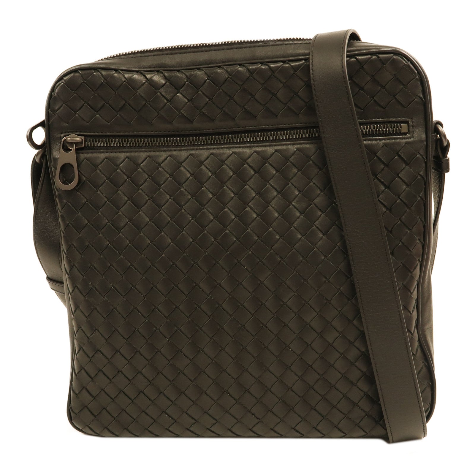 BOTTEGA VENETA 織紋皮革Shoulder Bag肩背袋黑色