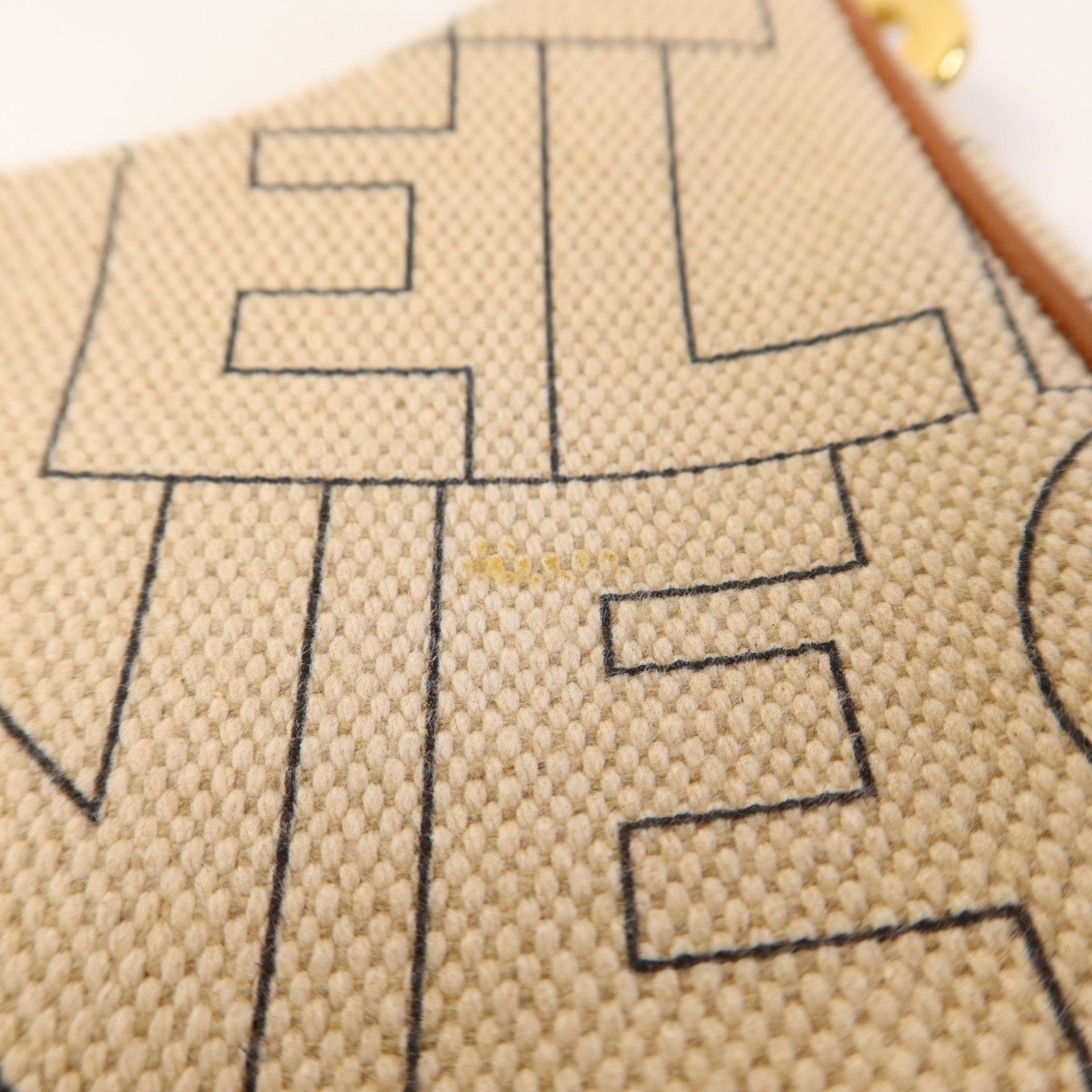 CELINE 帆布/皮革Ava Triomphe金扣肩背袋