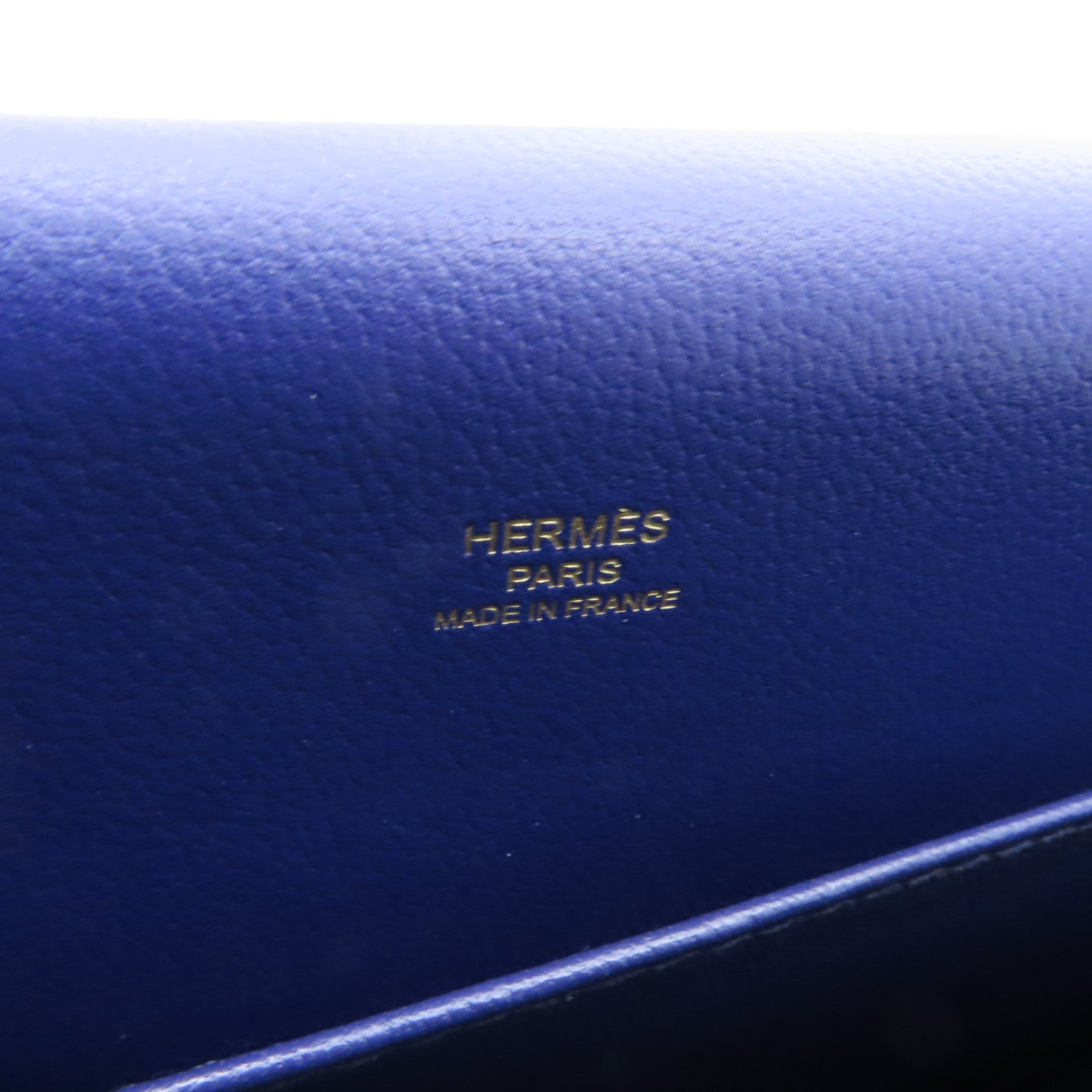 HERMES 【激減優惠】Evercolor皮革Roulis 23金扣肩背袋Blue Electric藍色