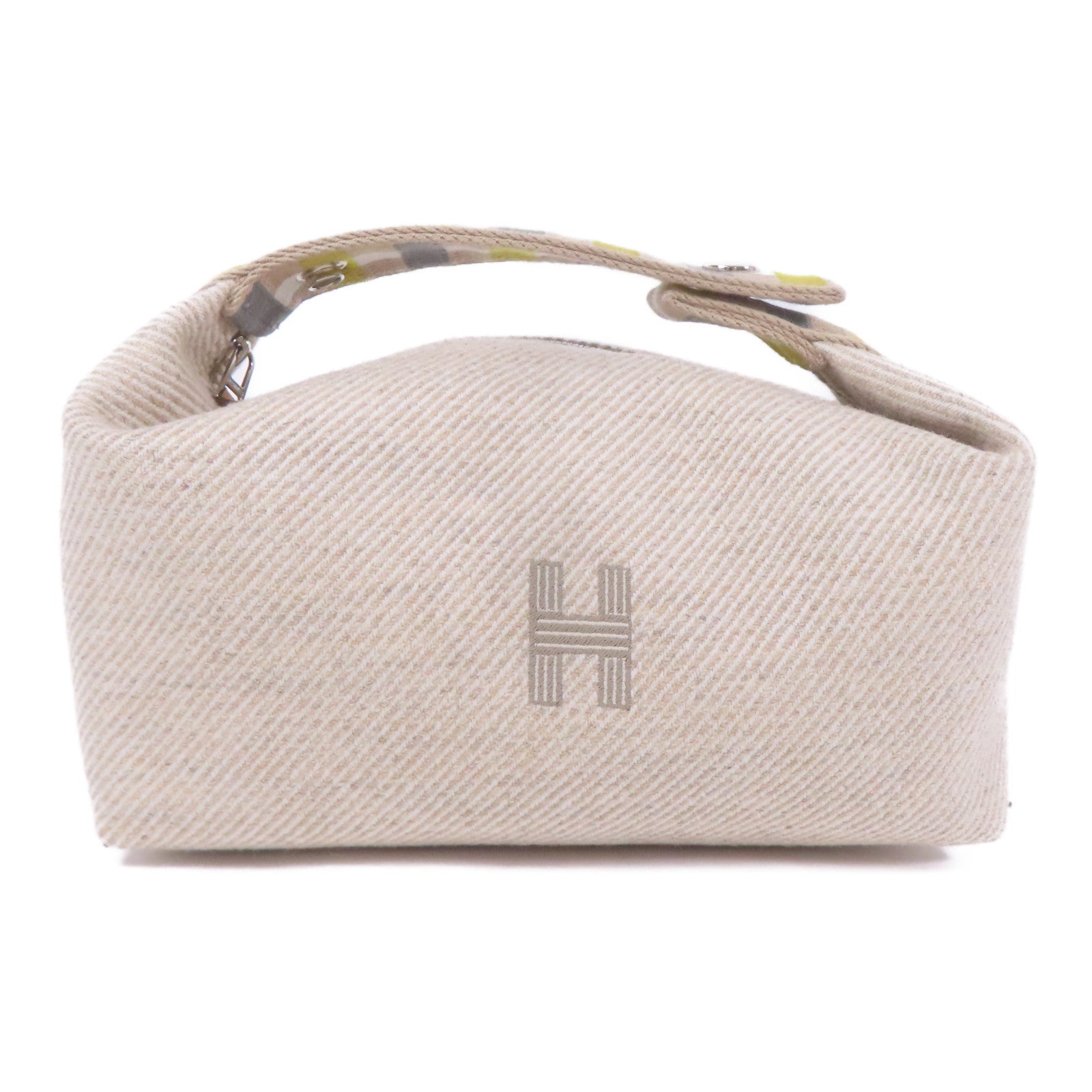 HERMES 帆布Bride A Brac PM銀扣手挽袋