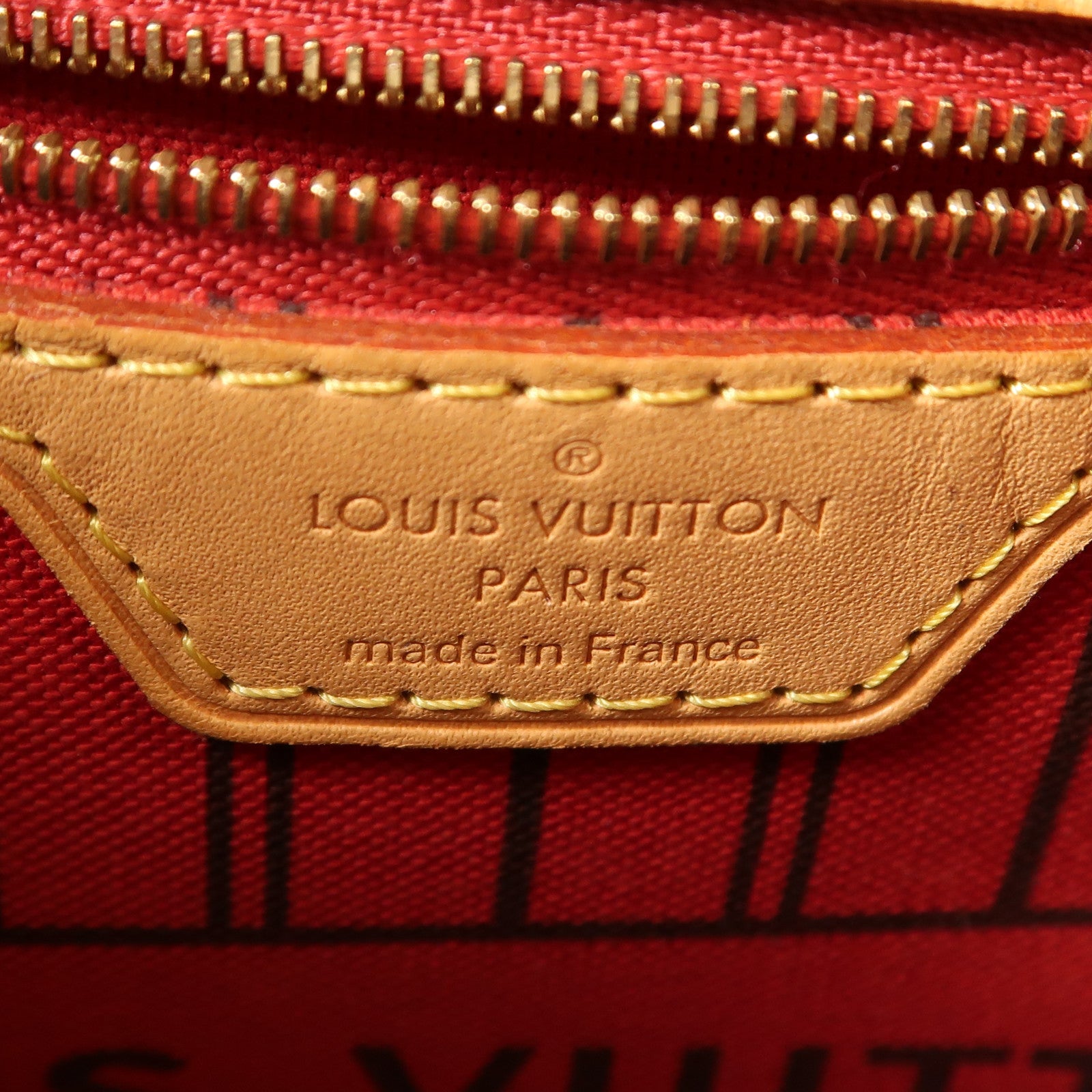 LOUIS VUITTON Monogram Neverfull MM金扣手挽袋
