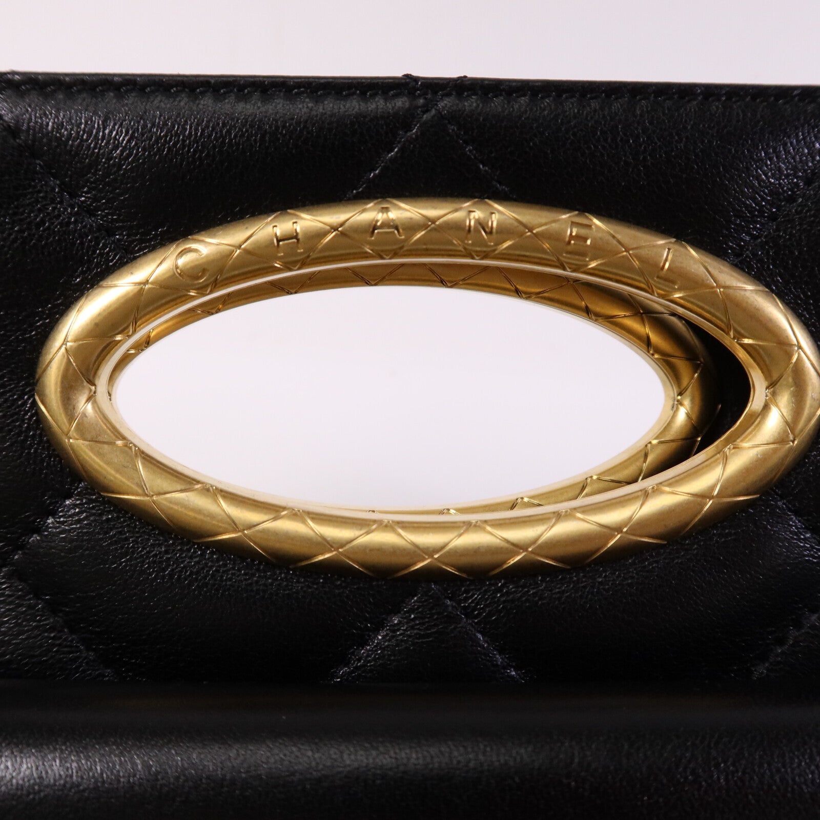 CHANEL 牛皮皮革2 Way Shoulder Bag金扣鏈帶手挽肩背兩用袋
