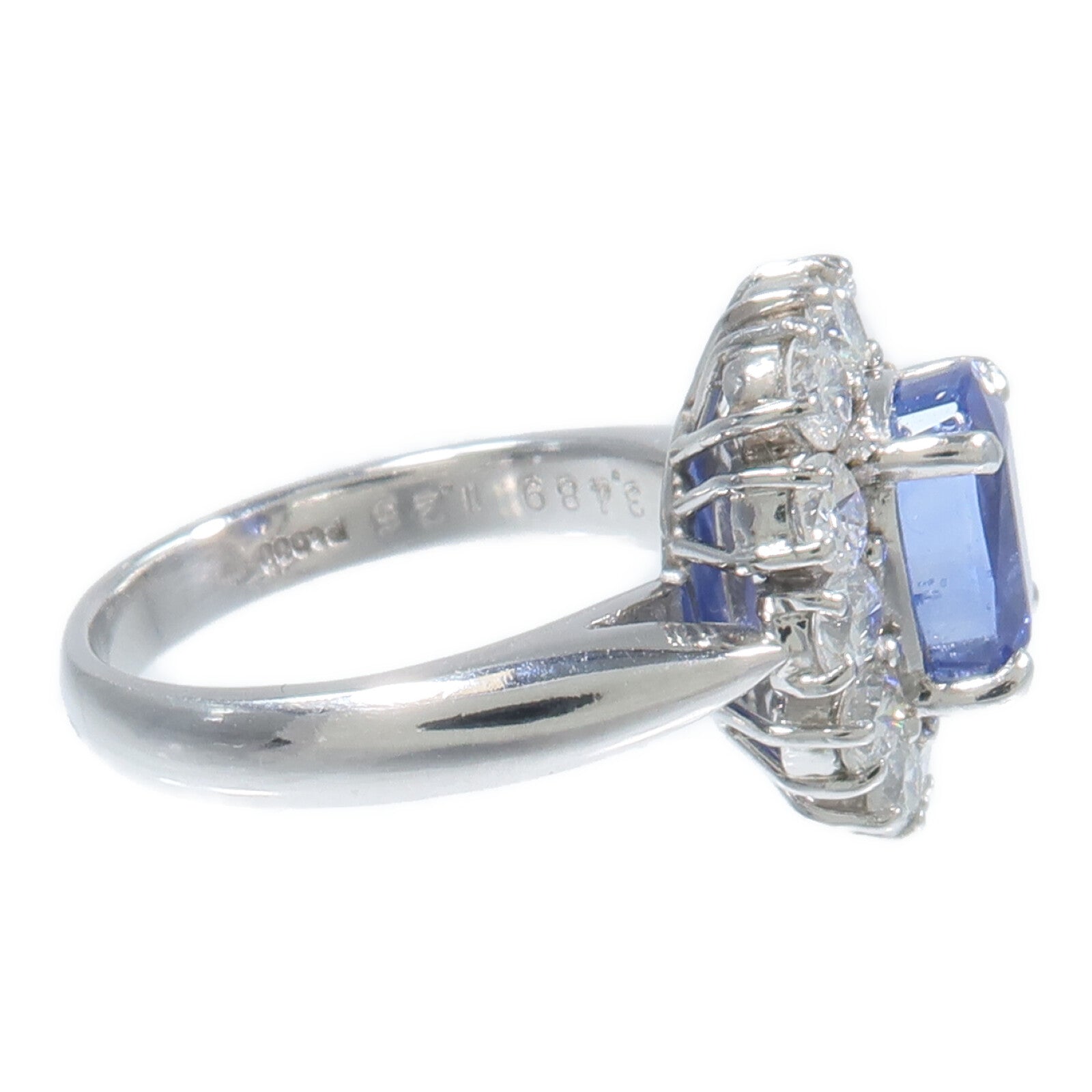 JEWELRY PT900鉑金Sapphire Diamond Ring藍寶石/鑽石戒指