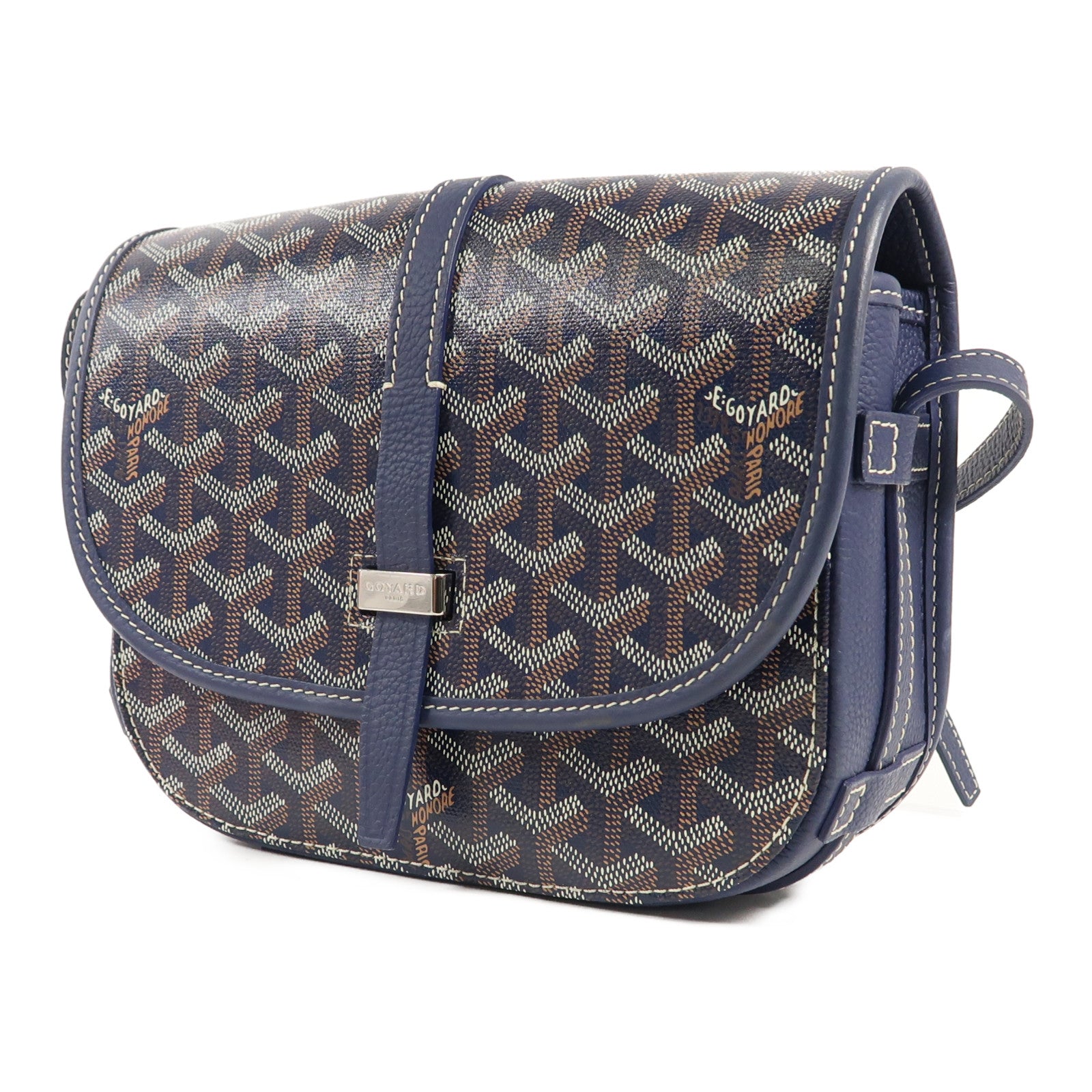 GOYARD 帆布Belvedere PM銀扣肩背袋