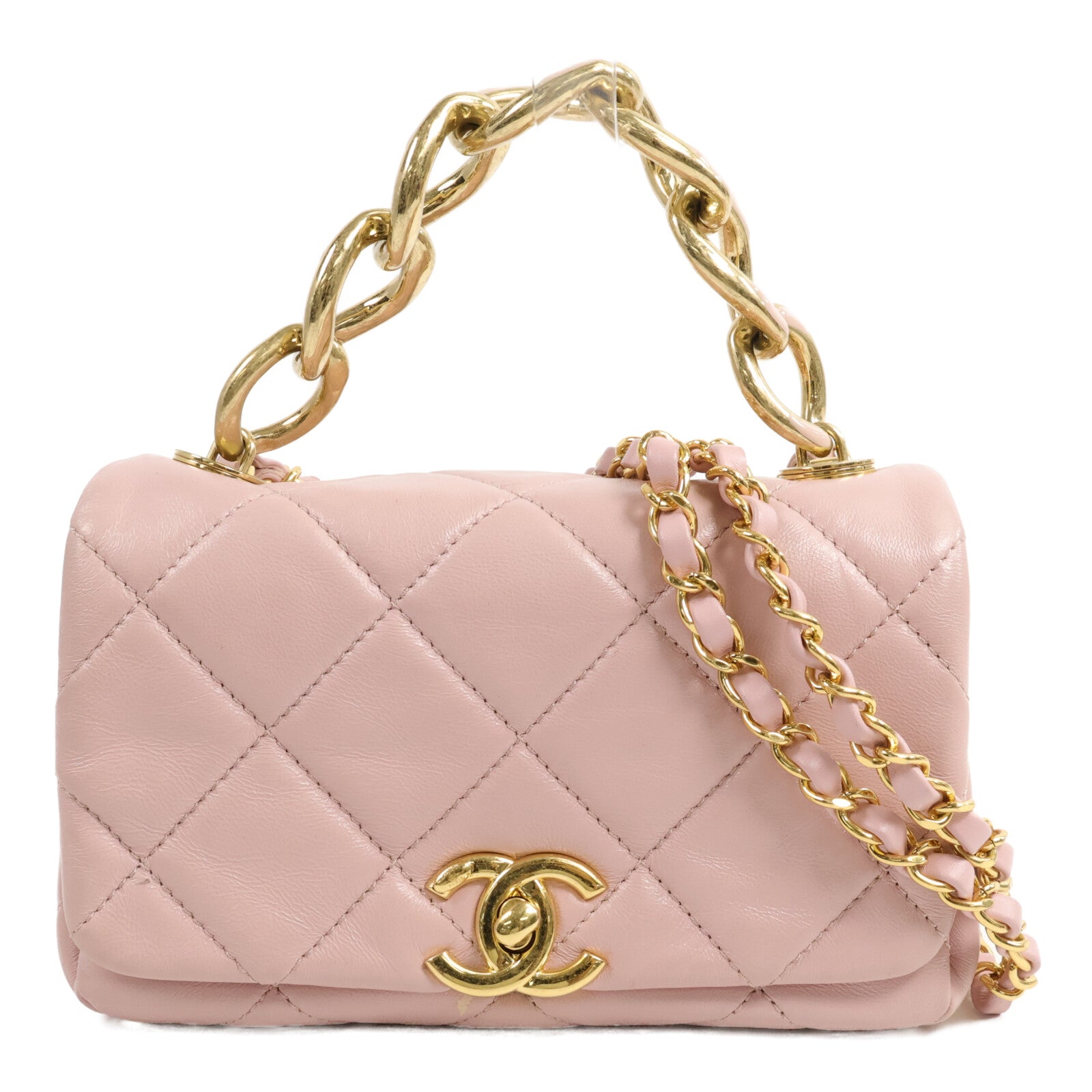 CHANEL 羊皮皮革Seasonal Flap鏈條手挽肩背兩用袋