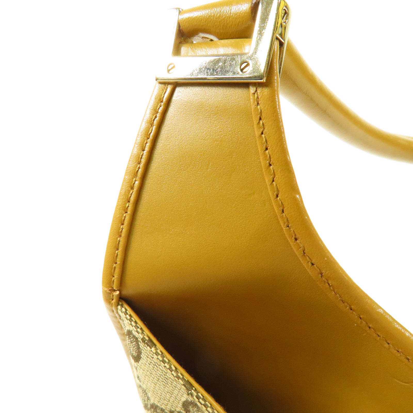 GUCCI 帆布/皮革Shoulder Bag金扣肩背袋