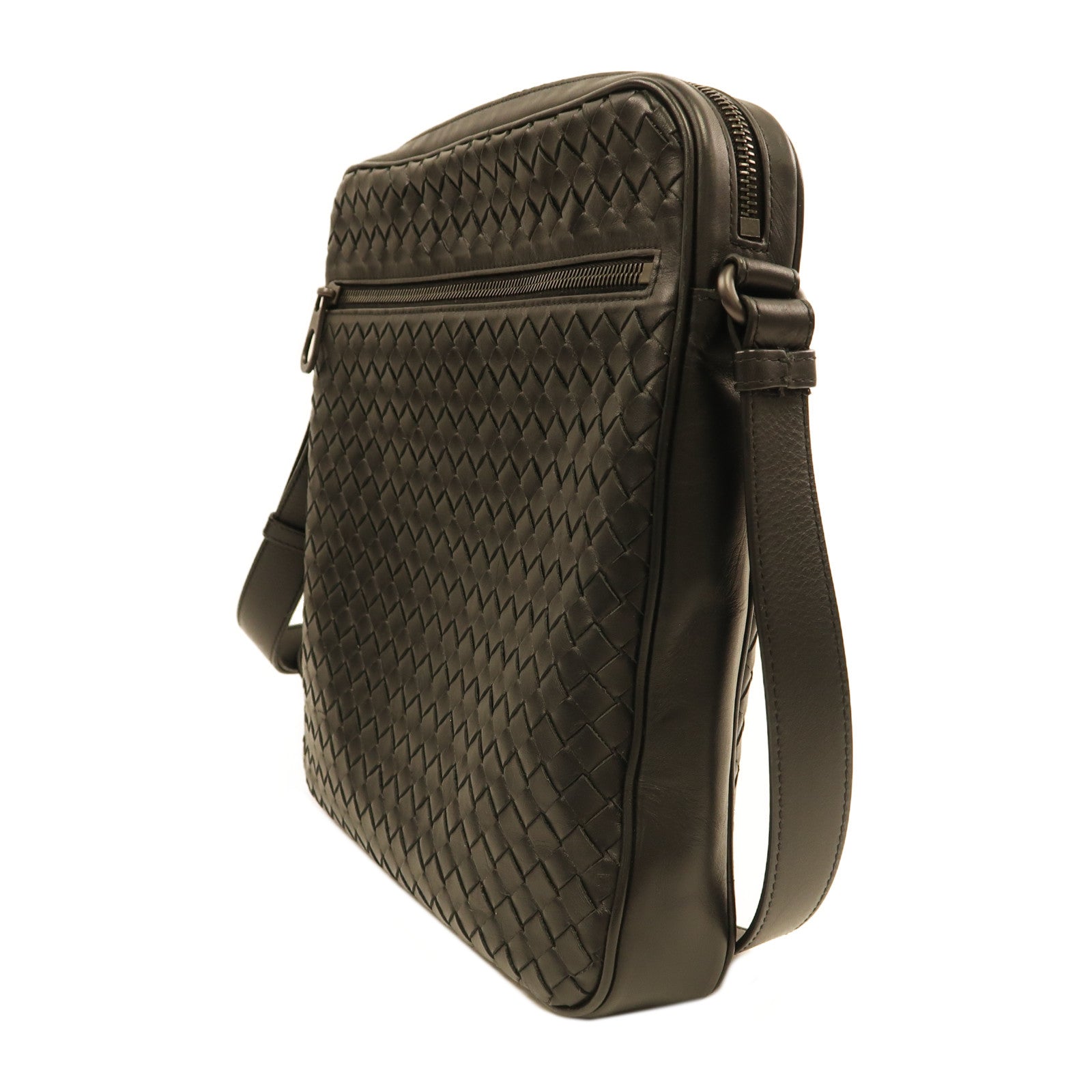 BOTTEGA VENETA 織紋皮革Shoulder Bag肩背袋黑色