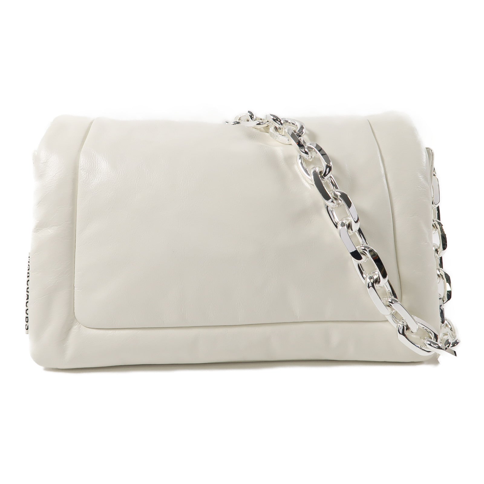 MARC JACOBS 皮革The Barcode Pillow Bag銀扣鏈帶肩背袋白色