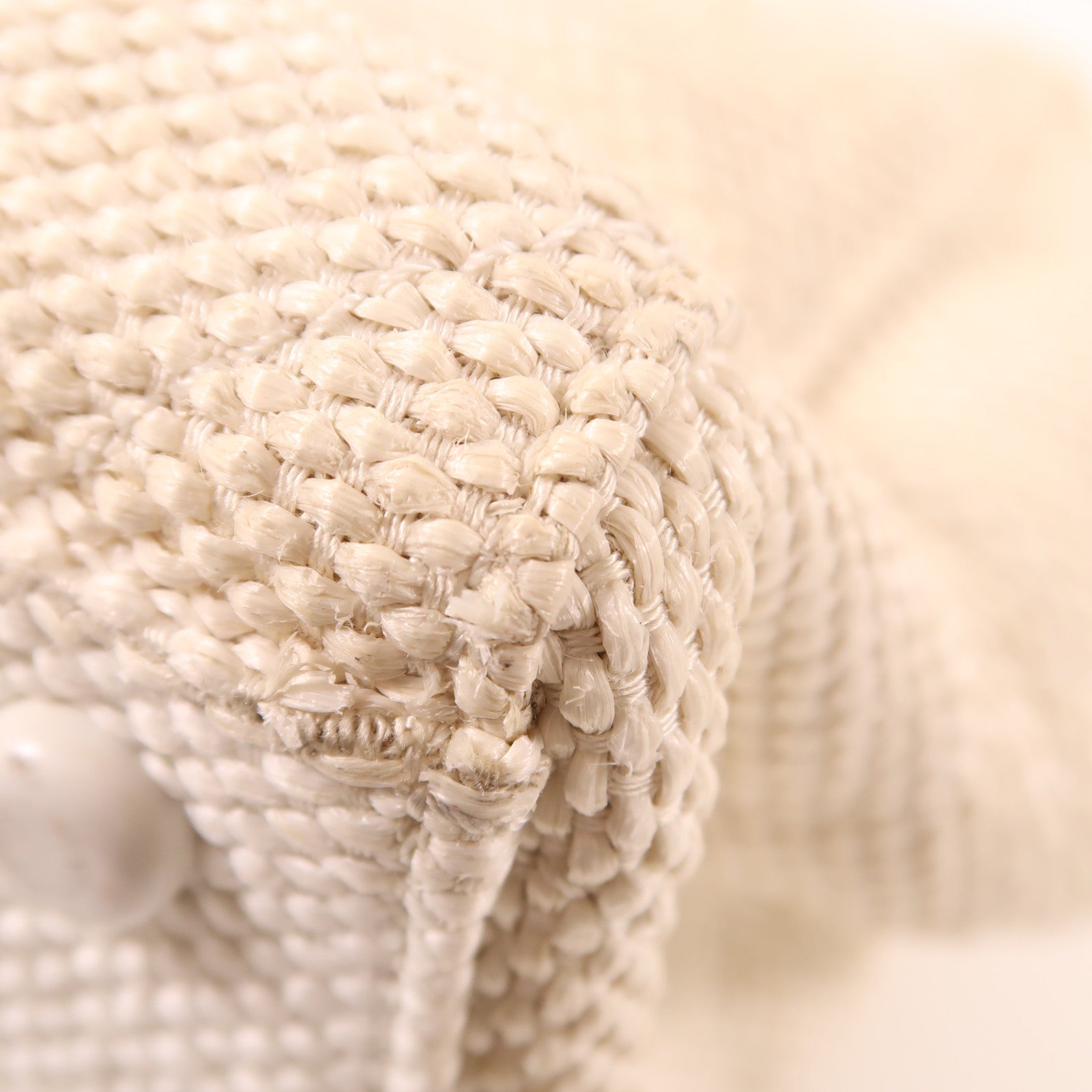 CHANEL CC Shoulder Bag Raffia White