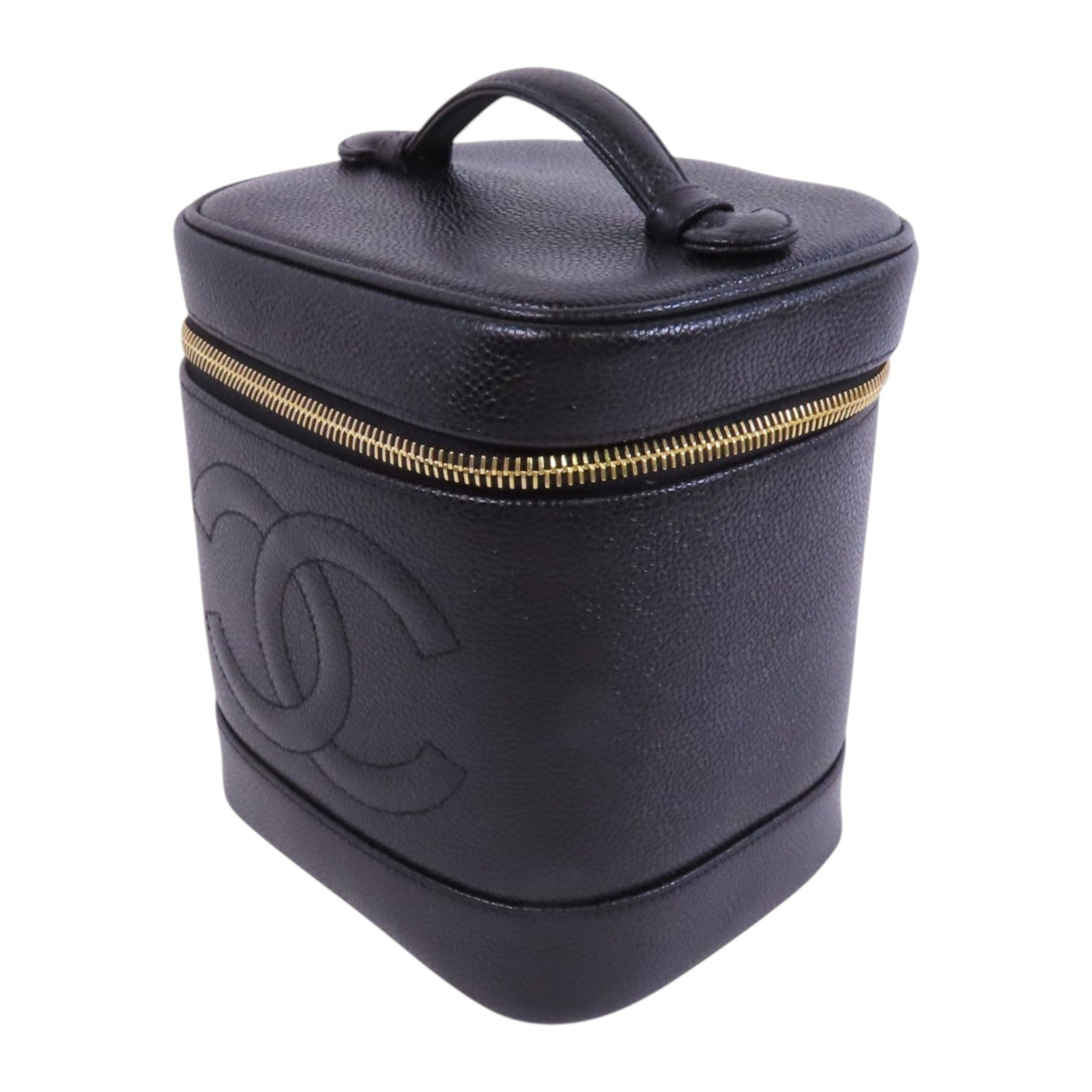 CHANEL 【激減優惠】牛皮皮革Vintage Vanity金扣手挽袋