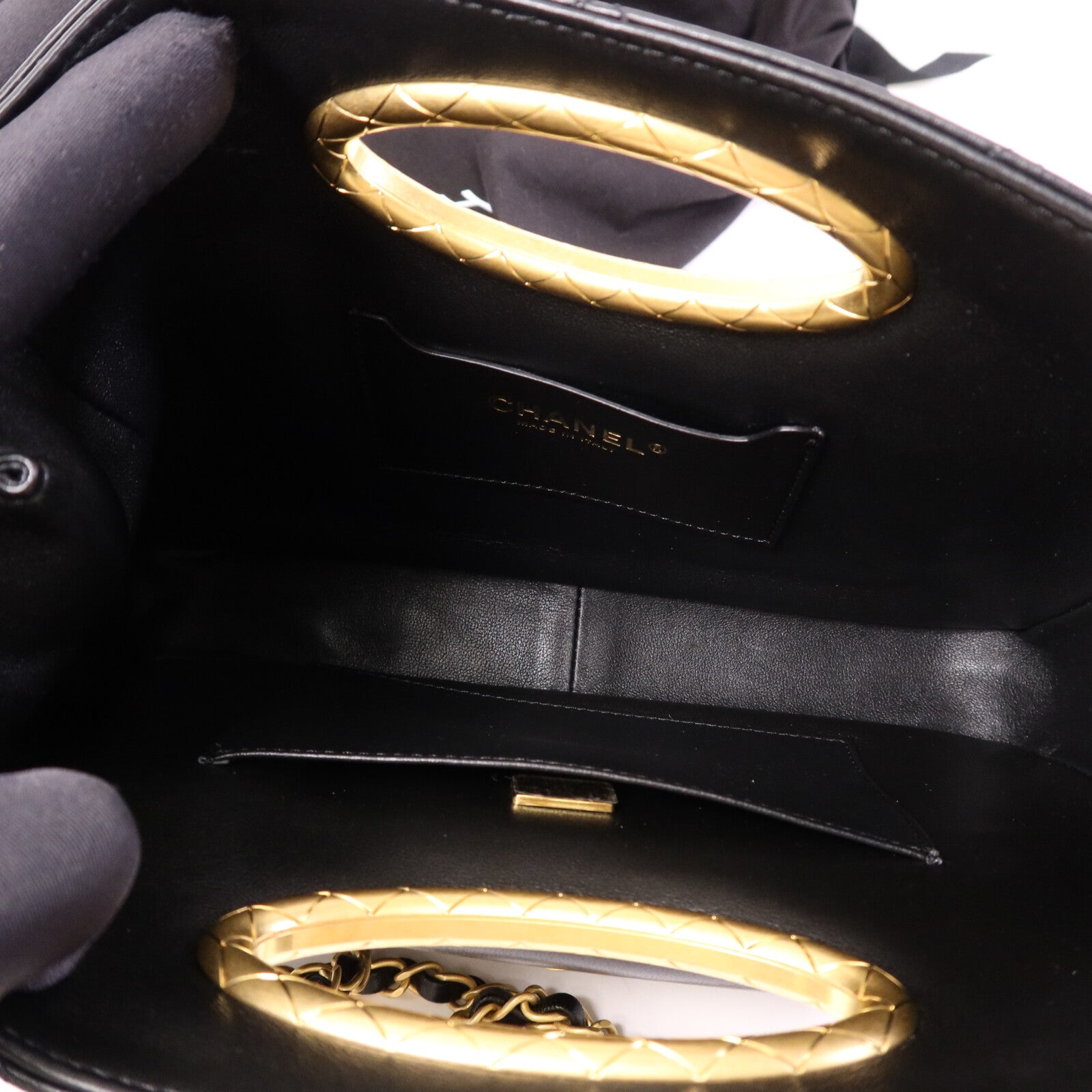 CHANEL 牛皮皮革2 Way Shoulder Bag金扣鏈帶手挽肩背兩用袋