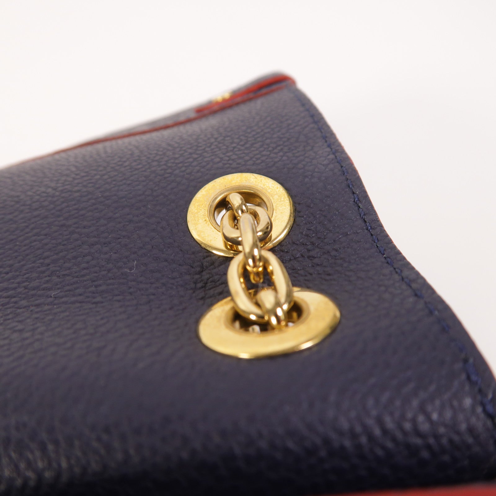 LOUIS VUITTON Monogram Empreinte Vavin PM金扣肩背袋深藍色