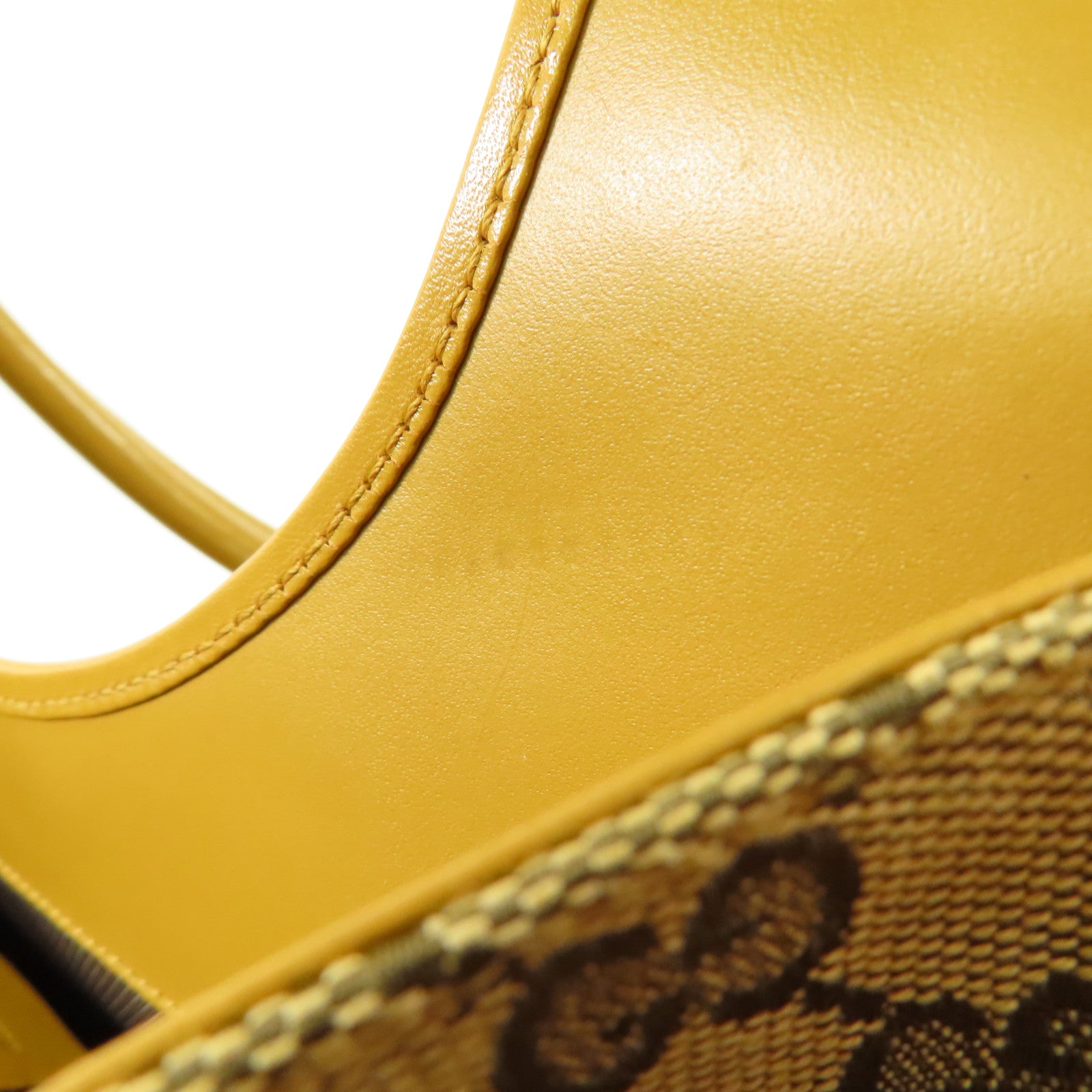 GUCCI 帆布/皮革Shoulder Bag金扣肩背袋