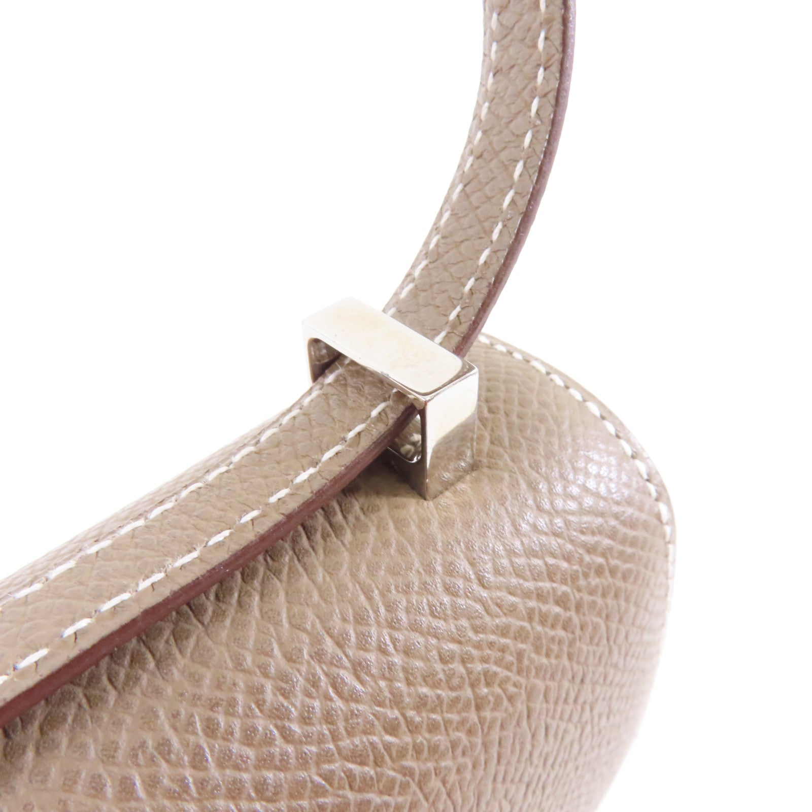 HERMES Epsom皮革Constance Mini銀扣肩背袋Etoupe/米灰色