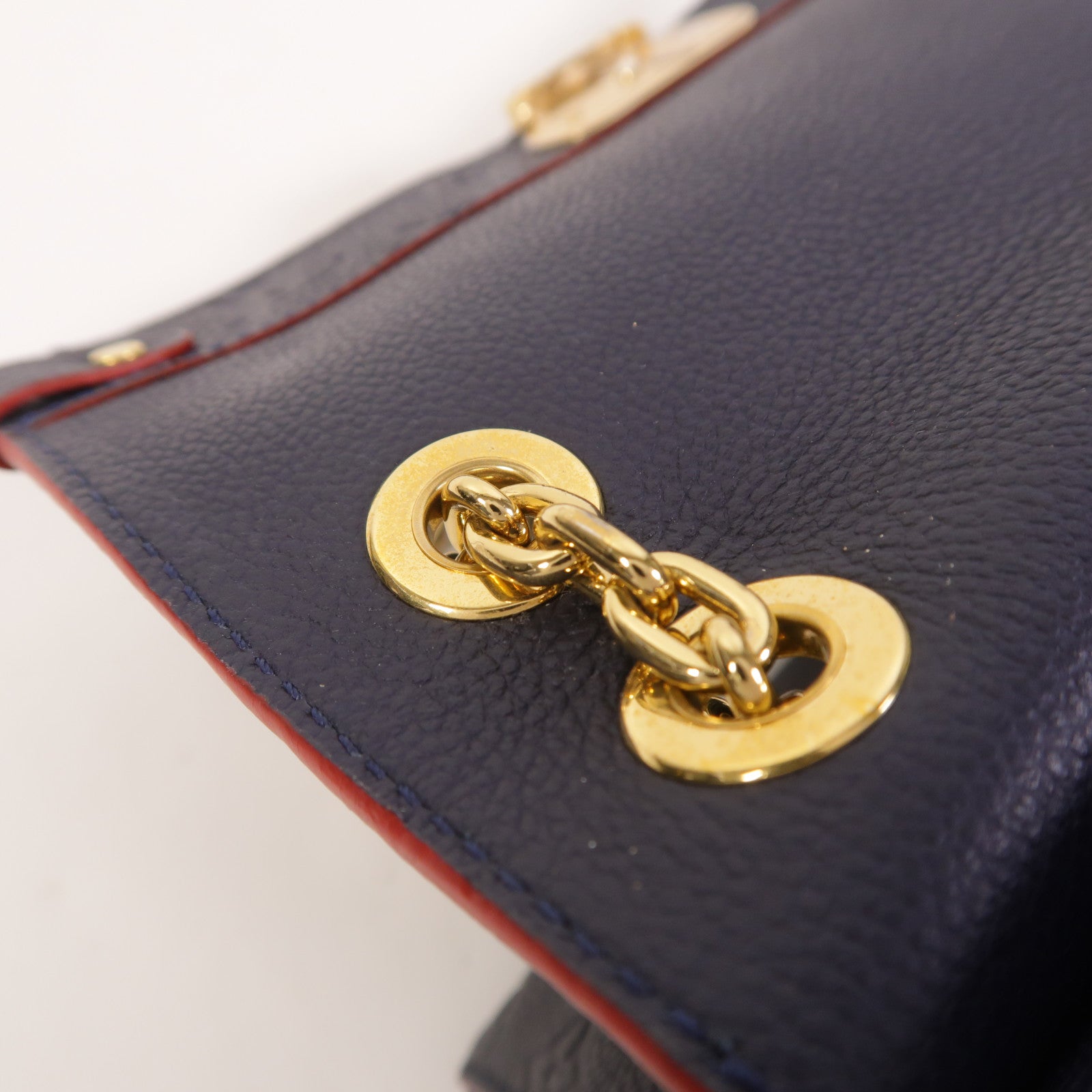 LOUIS VUITTON Monogram Empreinte Vavin PM金扣肩背袋深藍色