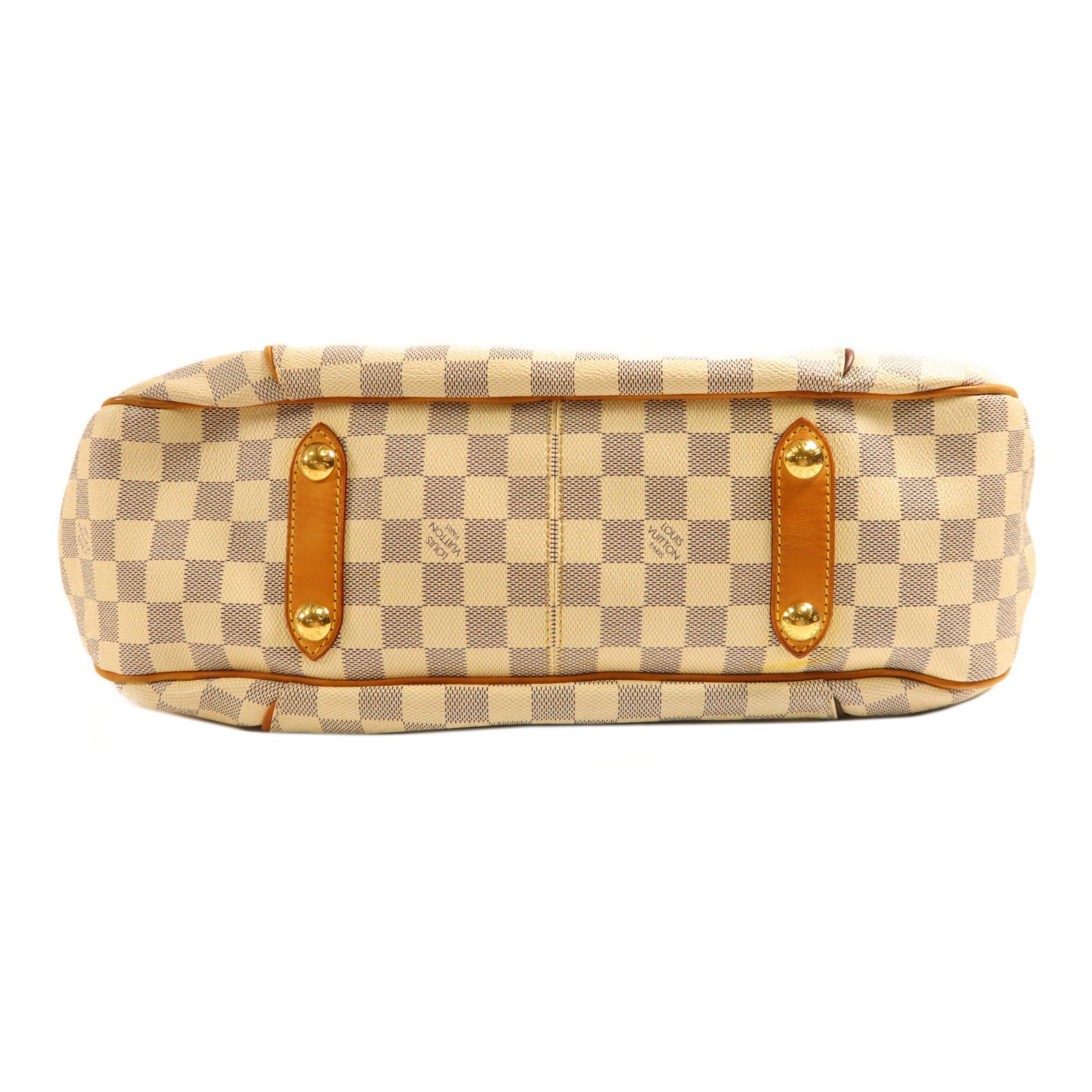 LOUIS VUITTON Damier Azur Galliera PM金扣肩背袋白色