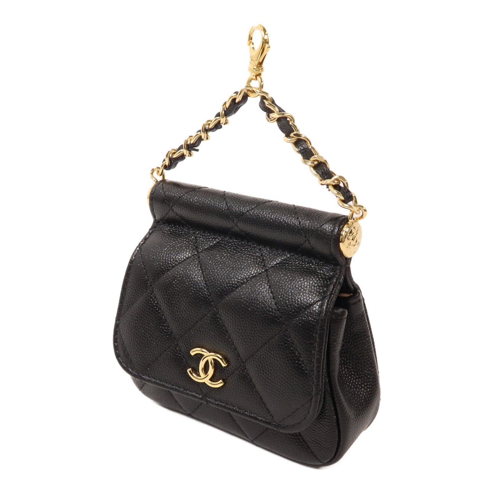 CHANEL 牛皮皮革Bar Clutch On Chain鏈帶手挽肩背兩用袋