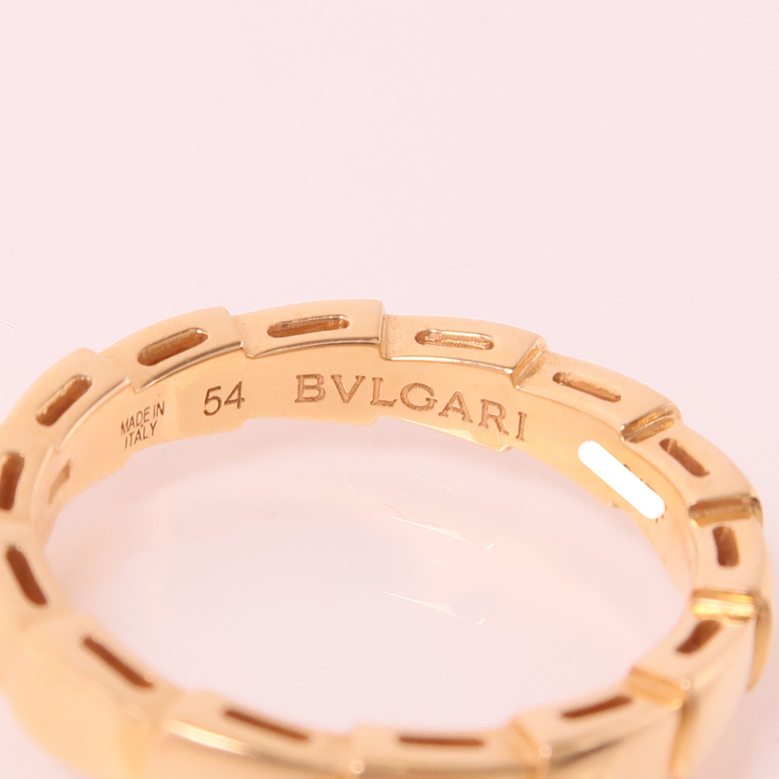 BVLGARI 18K玫瑰金Serpenti Ring戒指Bvlgari#54/US#6.75