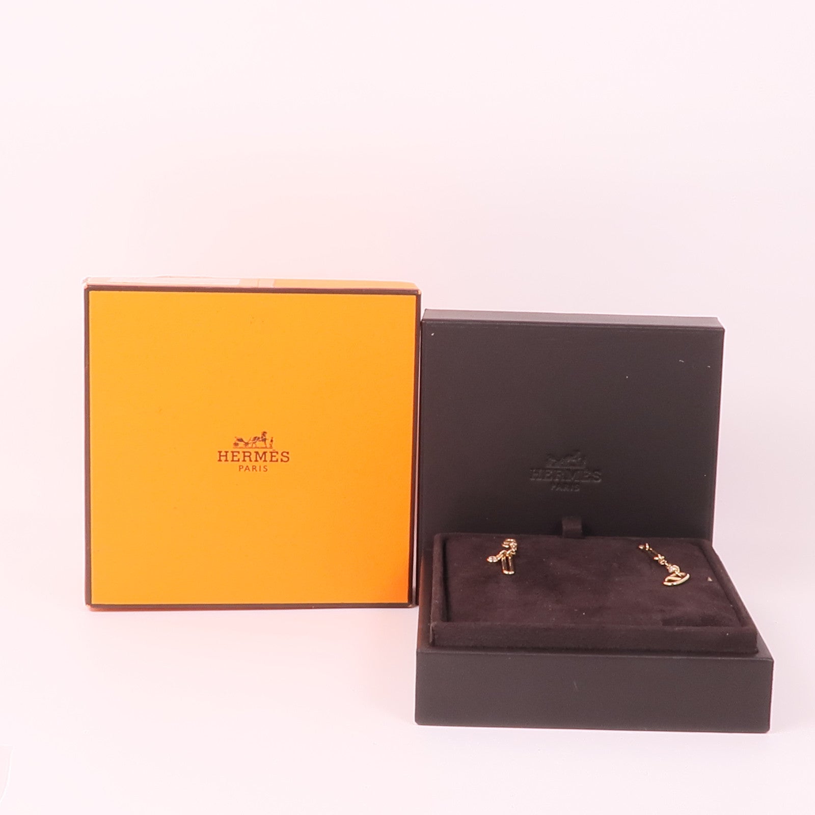 HERMES 【激減優惠】18K玫瑰金Chaine D'Ancre Earrings鑽石耳環