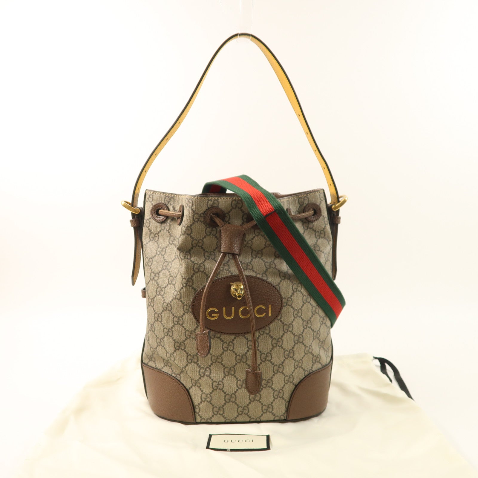 GUCCI 塗層帆布Neo Vintage GG Supreme Backpack金扣肩背袋/背包