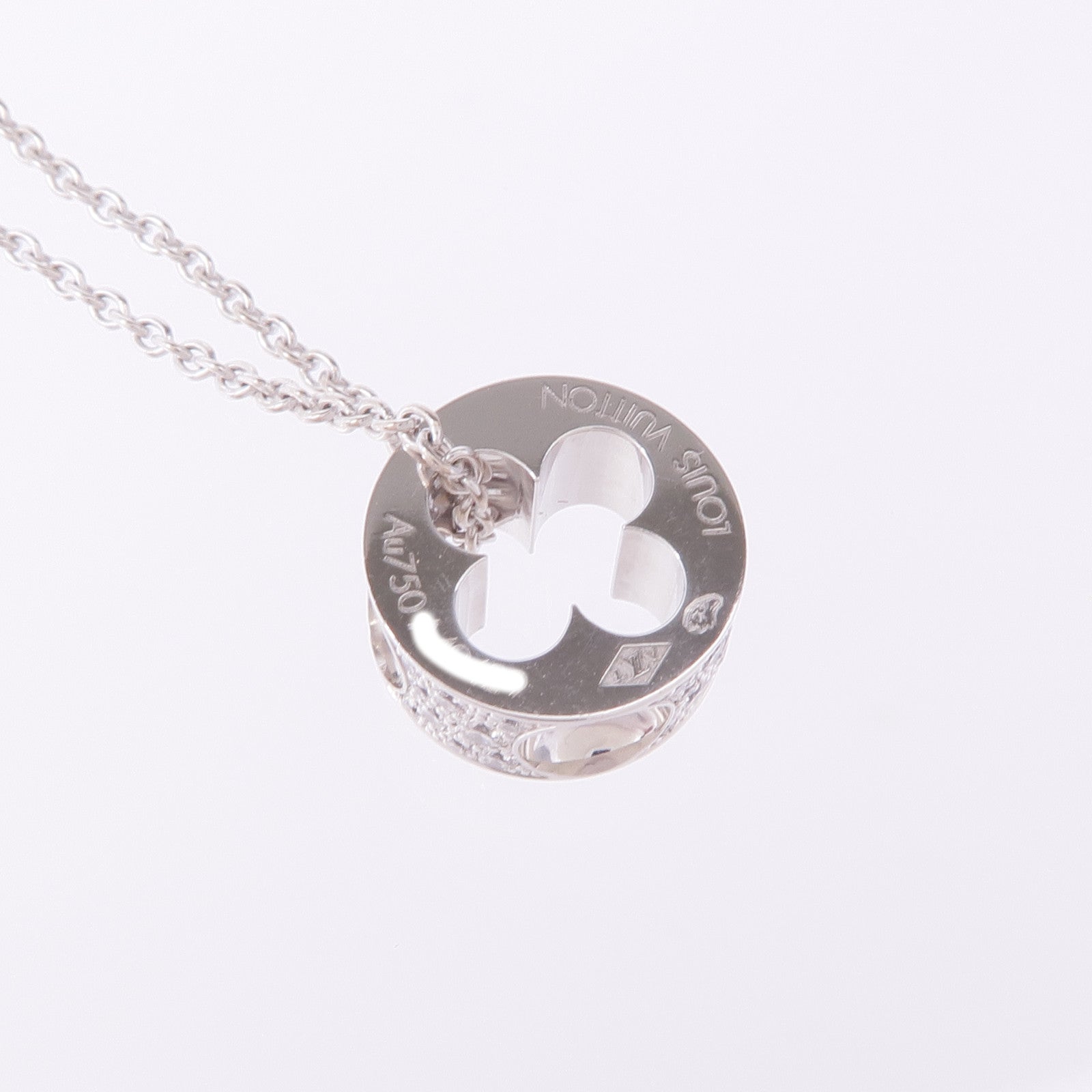 LOUIS VUITTON 18K白金Empreinte Pendant鑽石項鍊