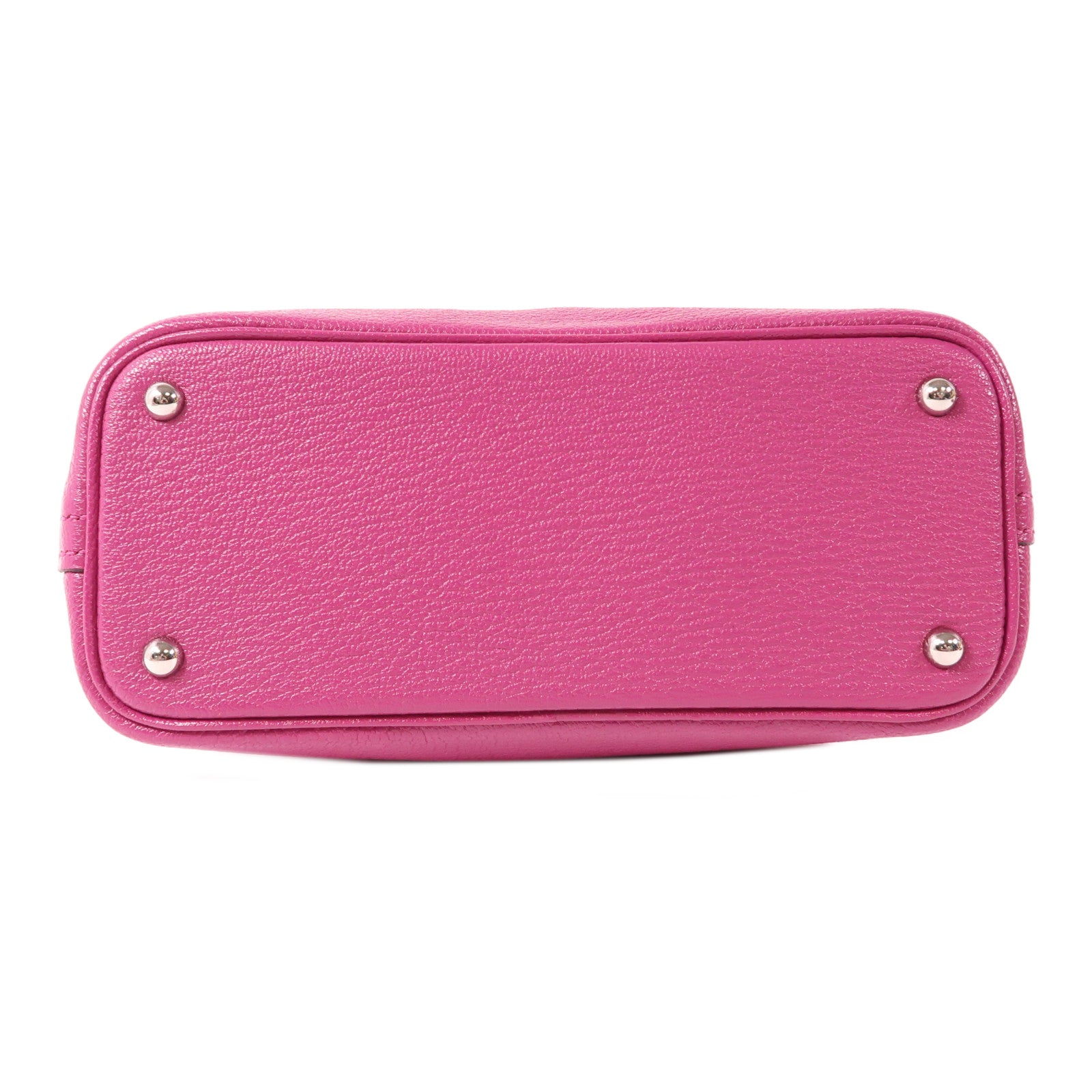 HERMES Chevre皮革Mini Bolide銀扣手挽肩背兩用袋Rose Pourpre