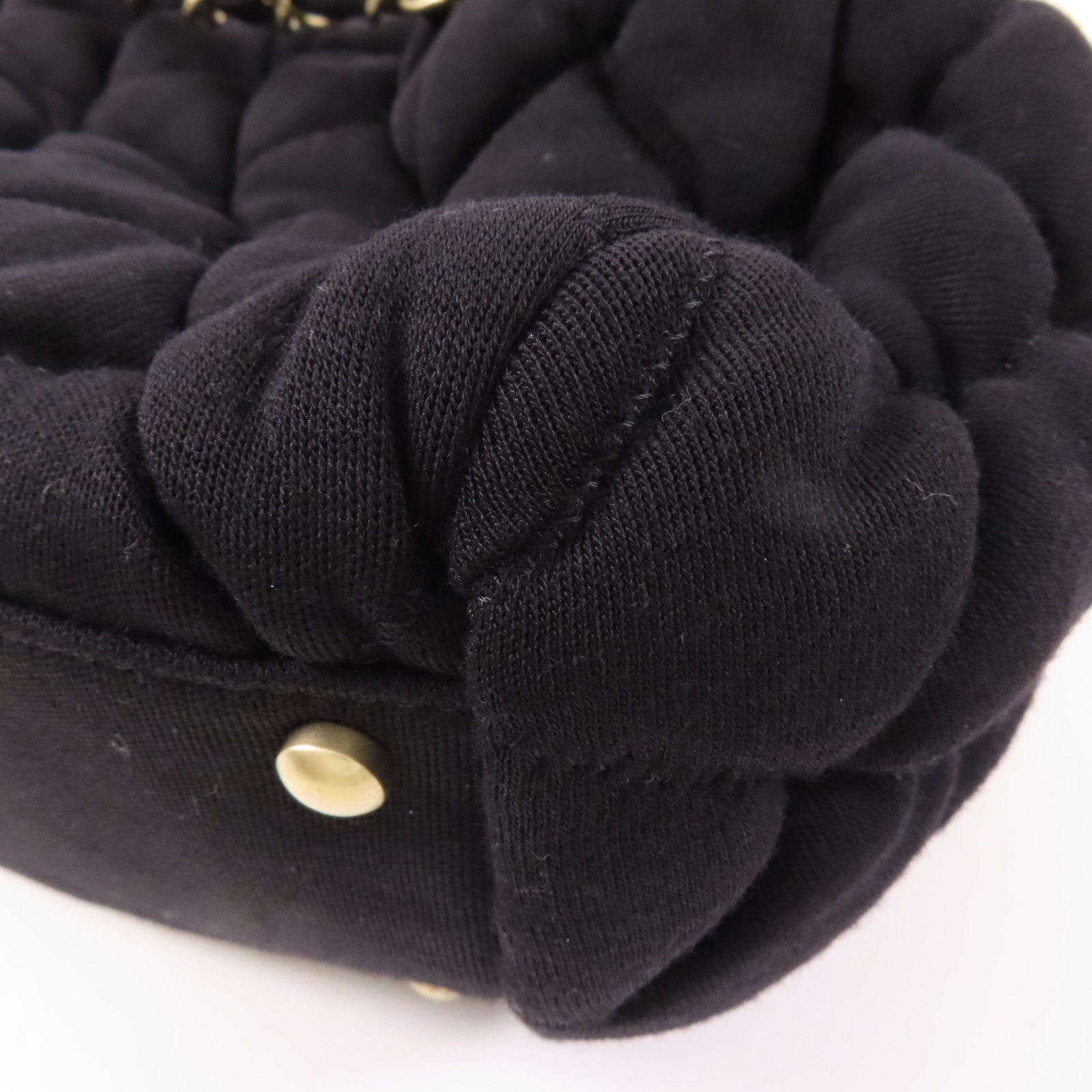 CHANEL 布料Bubble Bowler Bag銀扣鏈帶肩背袋